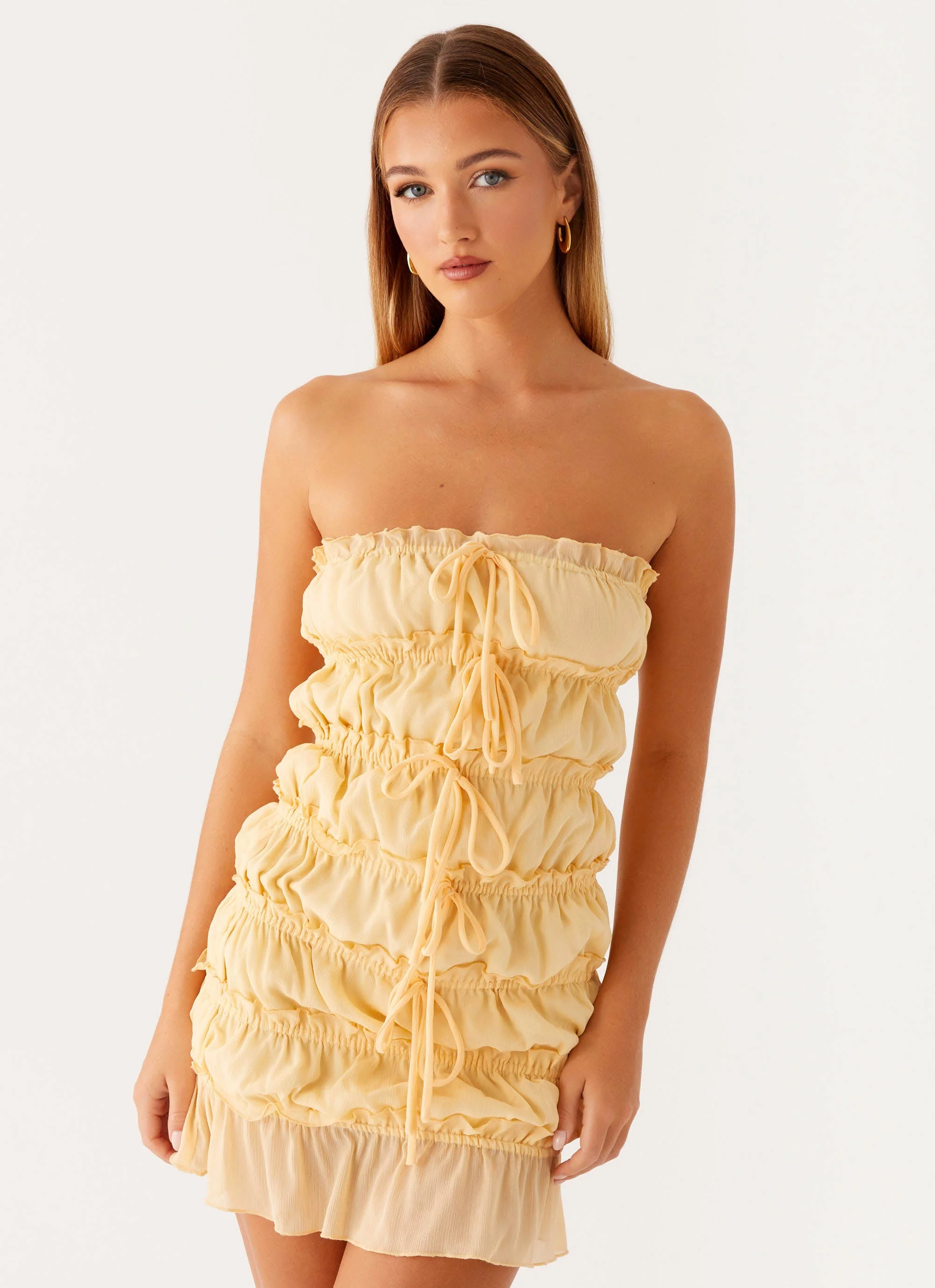 Kylan Mini Dress - Apricot - Image 4
