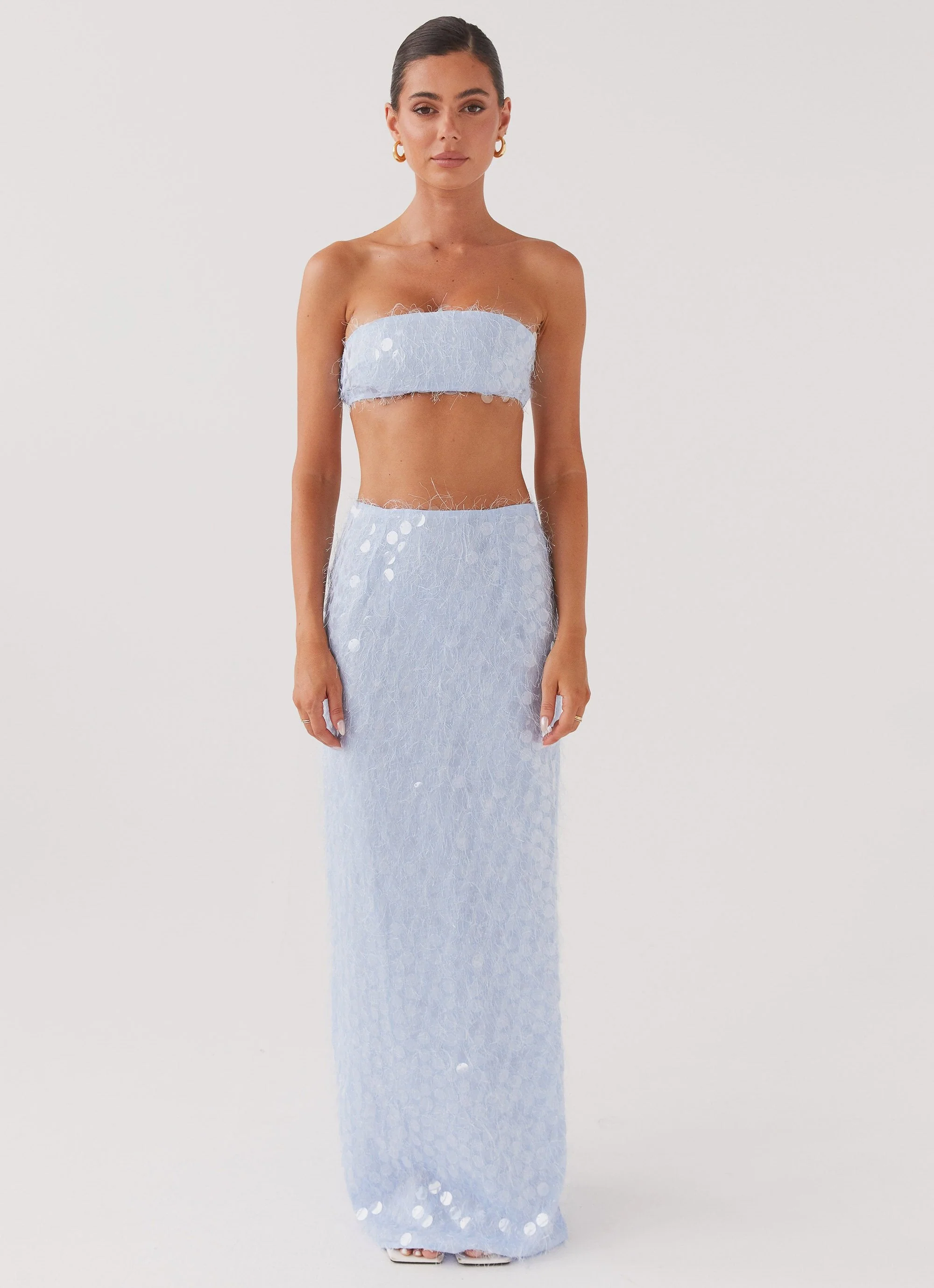 Kyleigh Textured Sequin Bandeau Top - Lavender Mist - Image 2