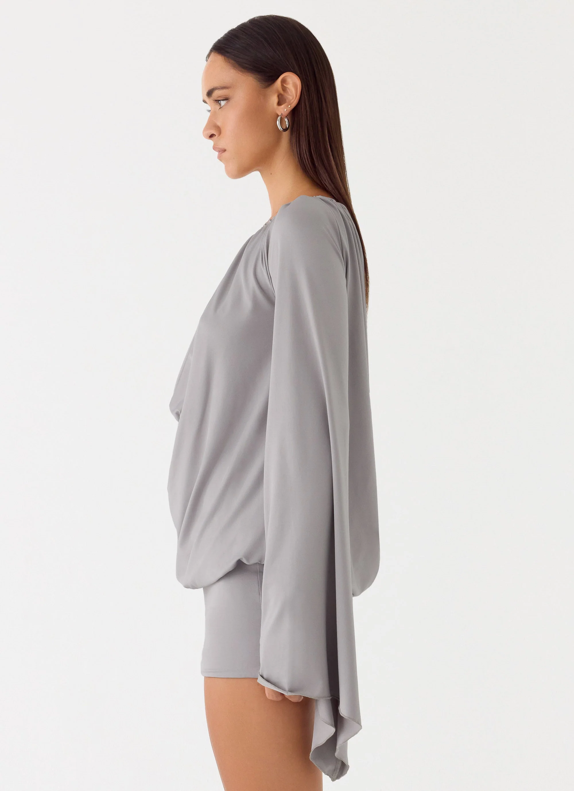 Kyrah Long Sleeve Mini Dress - Misty Blue - Image 4