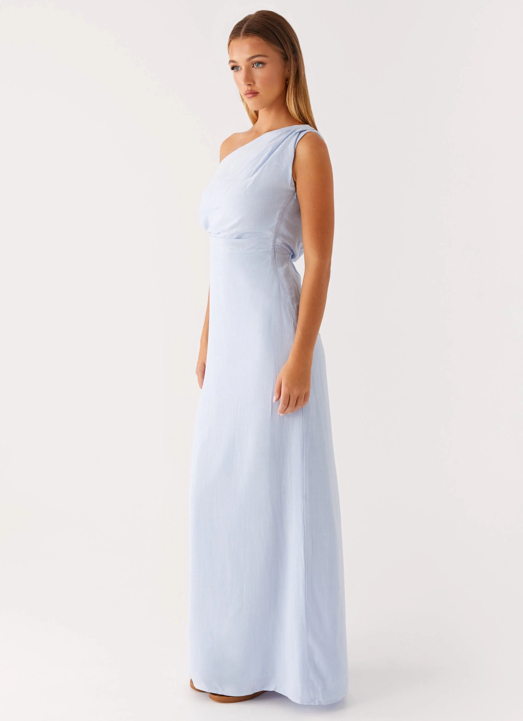 Lady Love Linen Maxi Dress - Blue - Image 3