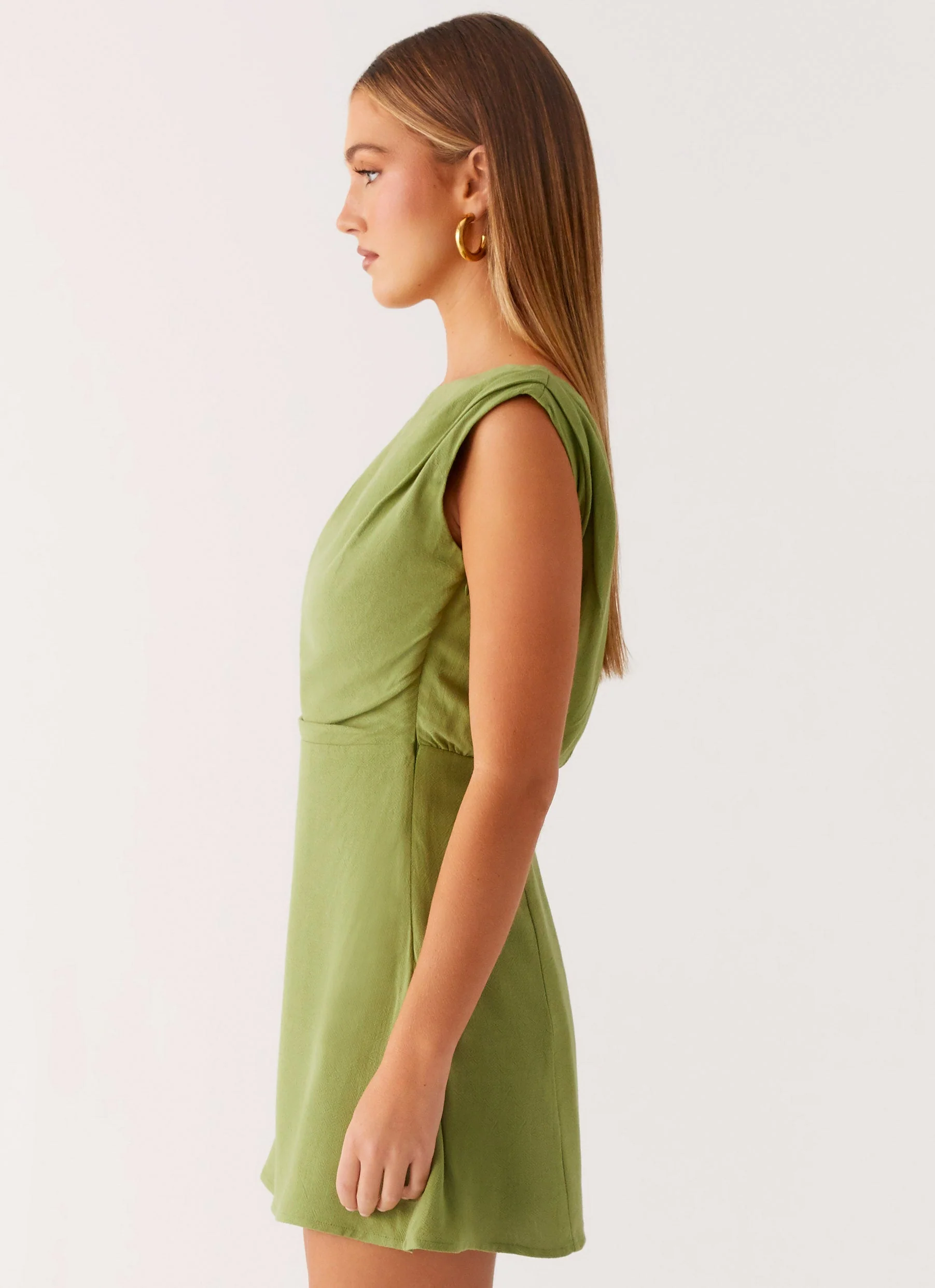 Lady Love Linen Mini Dress - Cactus - Image 2