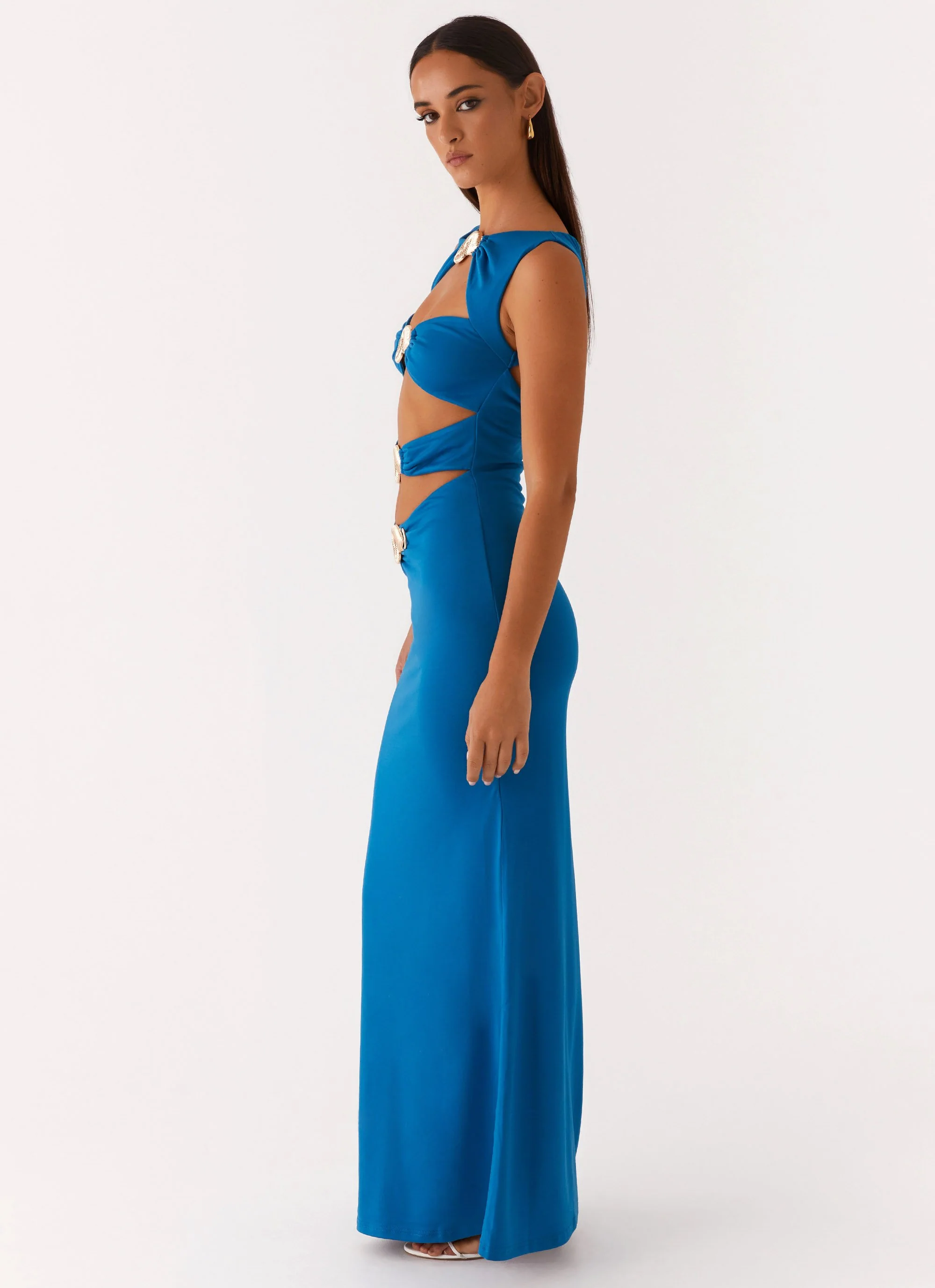 Lagoon Cut Out Maxi Dress - Royal Blue - Image 5