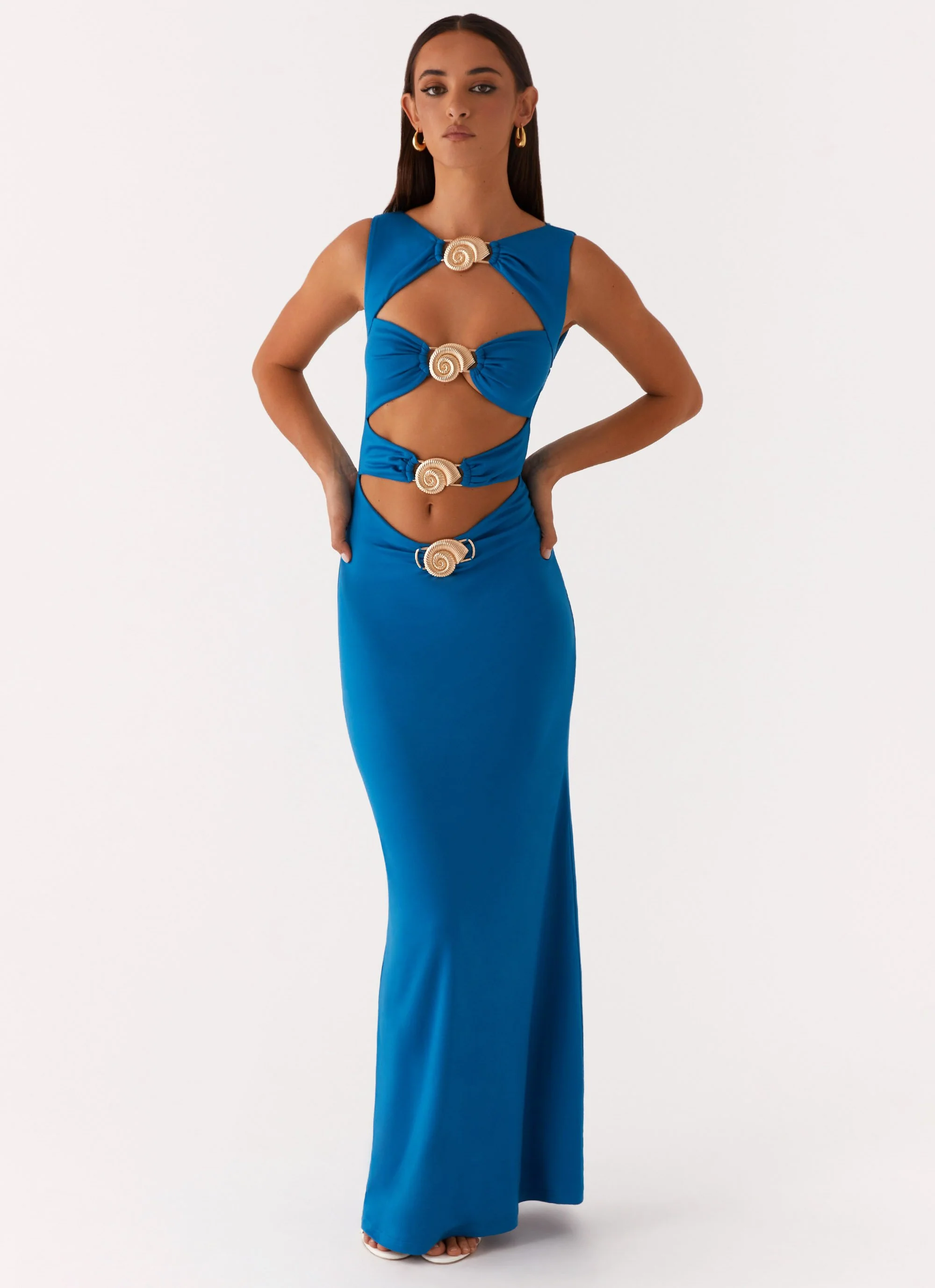 Lagoon Cut Out Maxi Dress - Royal Blue - Image 6