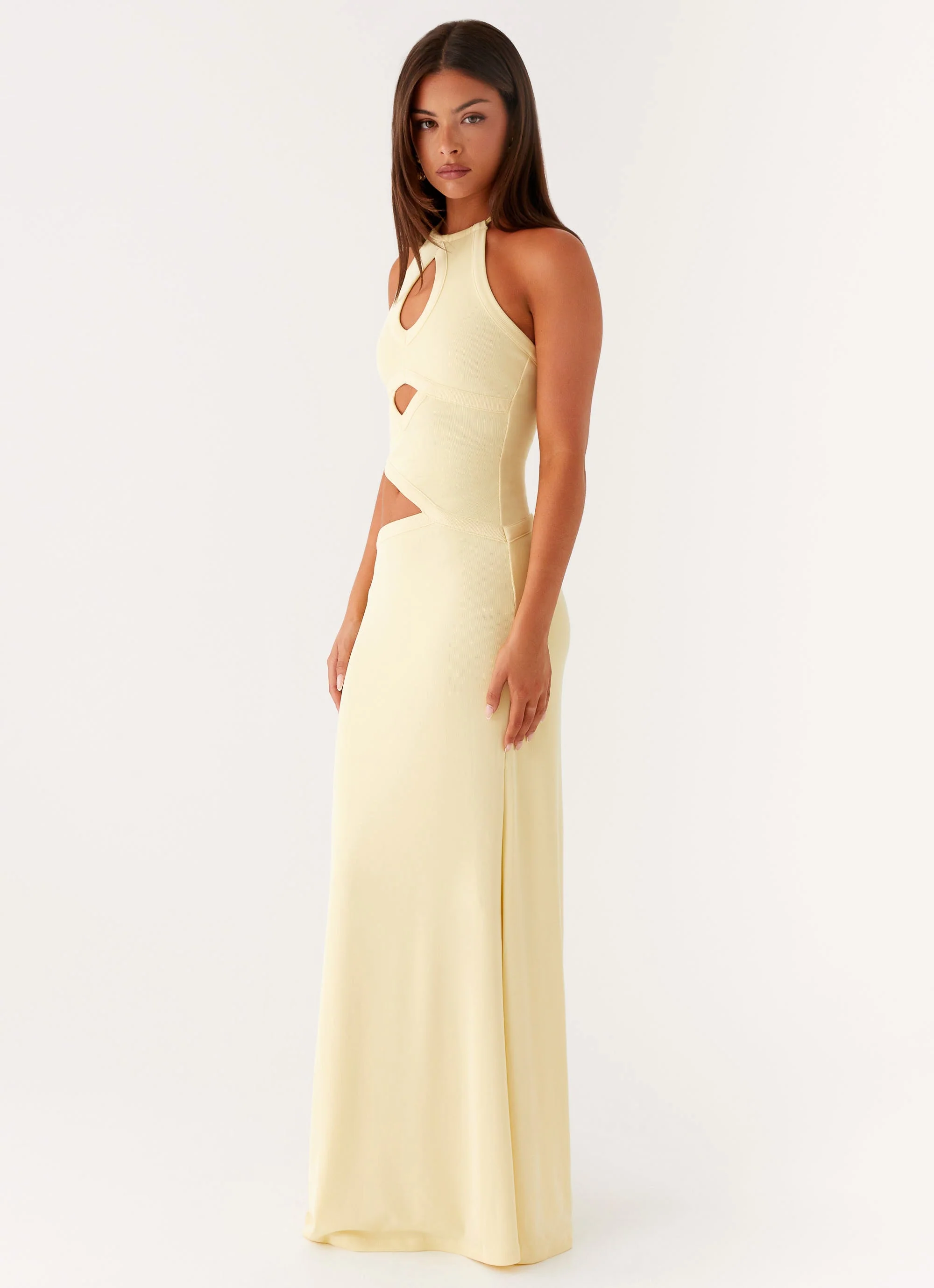 Lanah Cut Out Maxi Dress - Yellow - Image 3