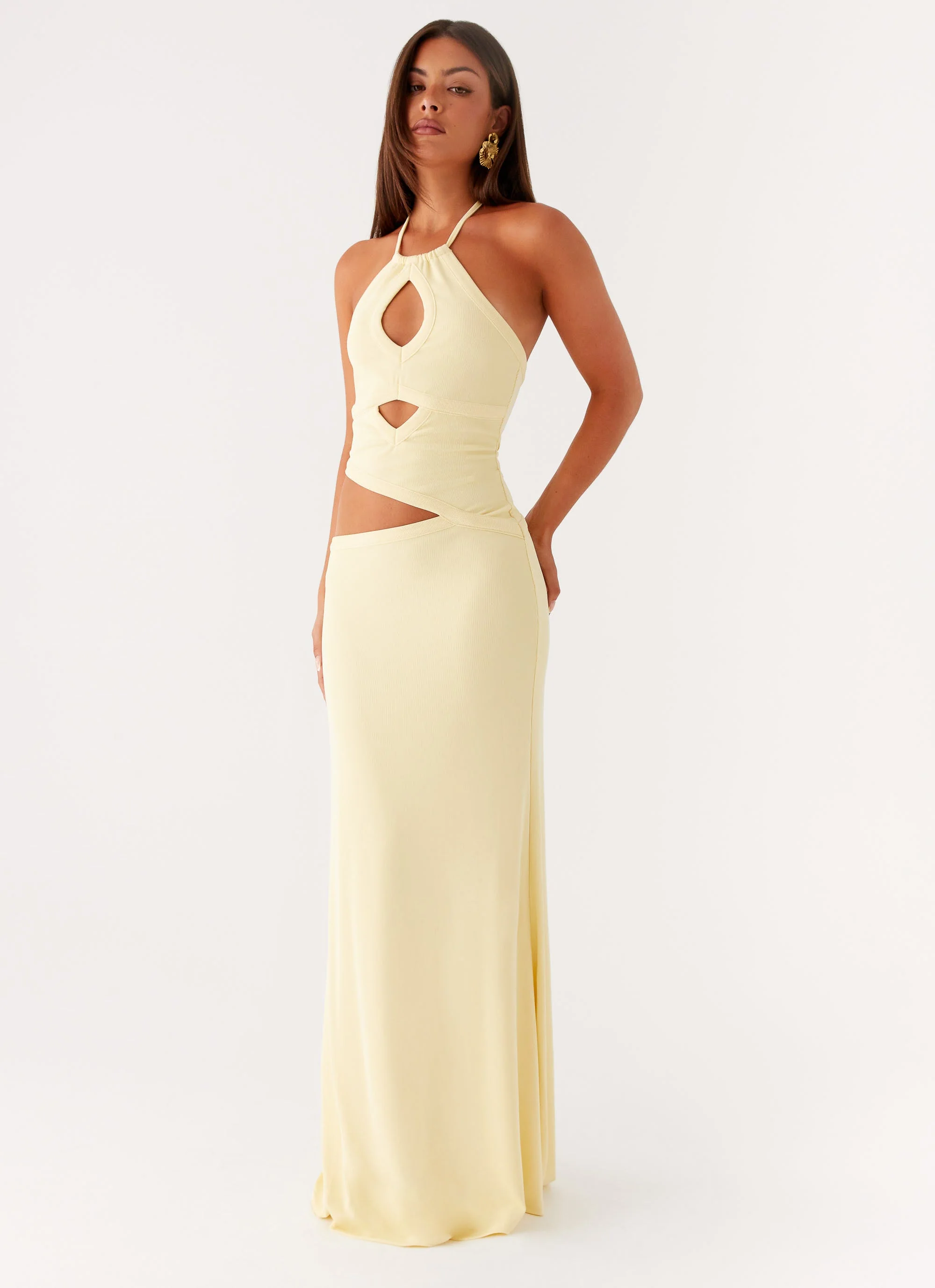 Lanah Cut Out Maxi Dress - Yellow - Image 5