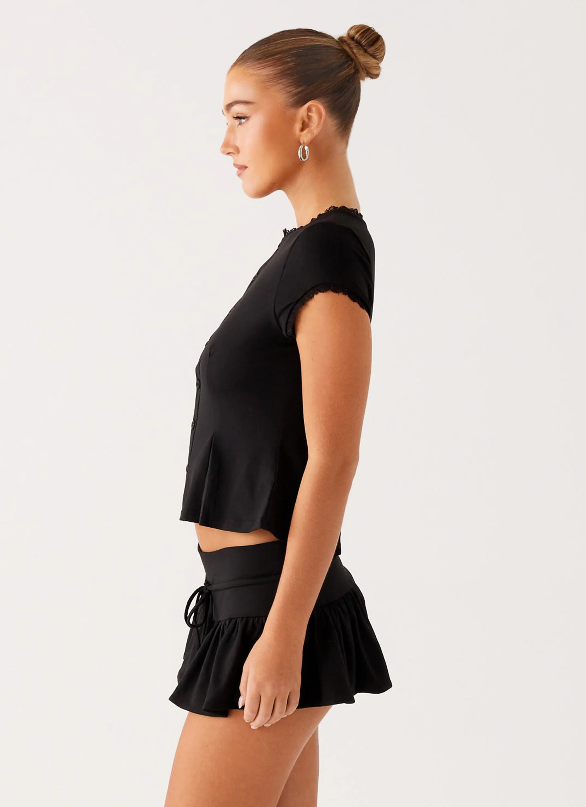 Landon Button Up Top - Black - Image 3