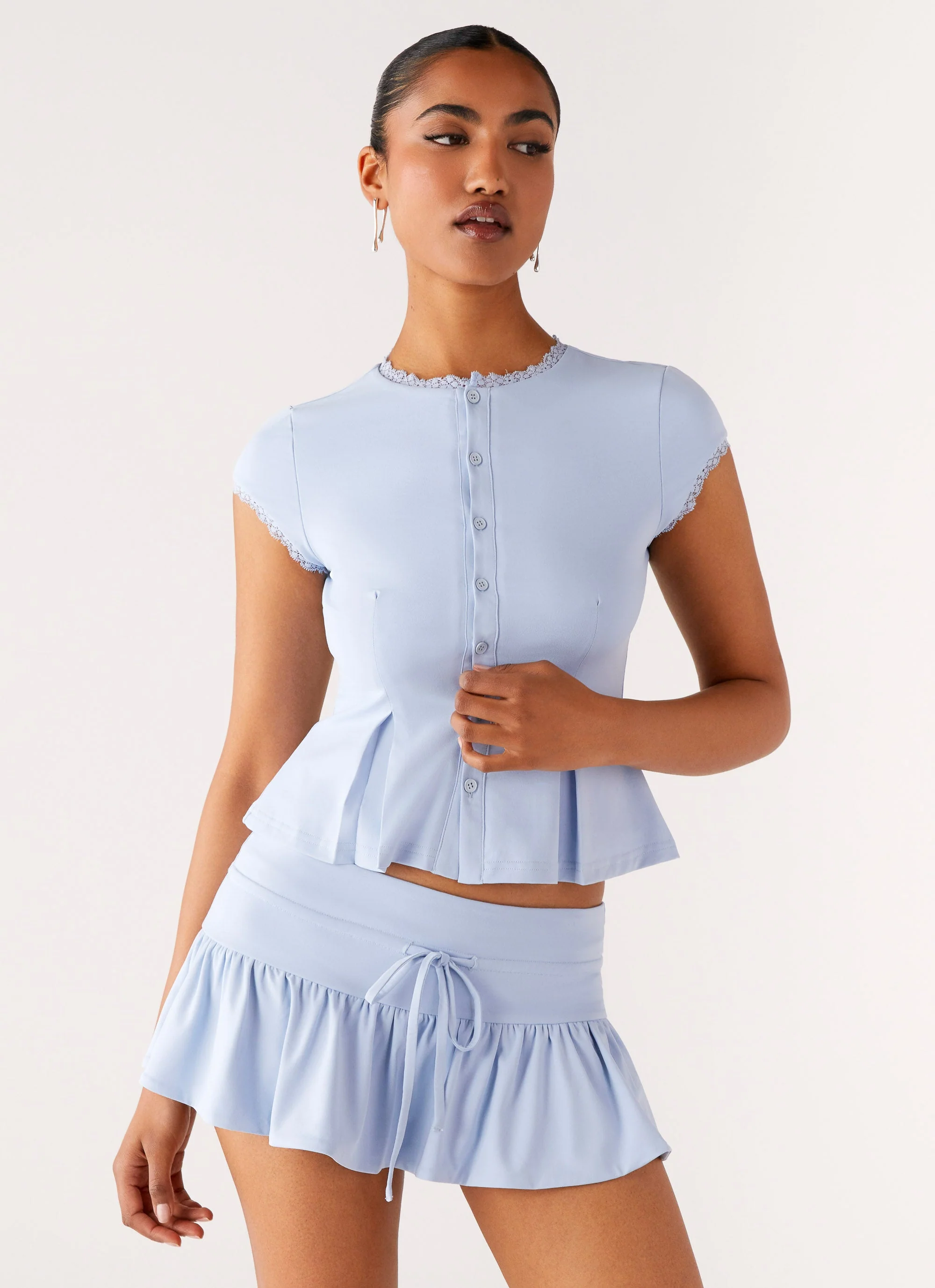 Landon Button Up Top - Blue - Image 5