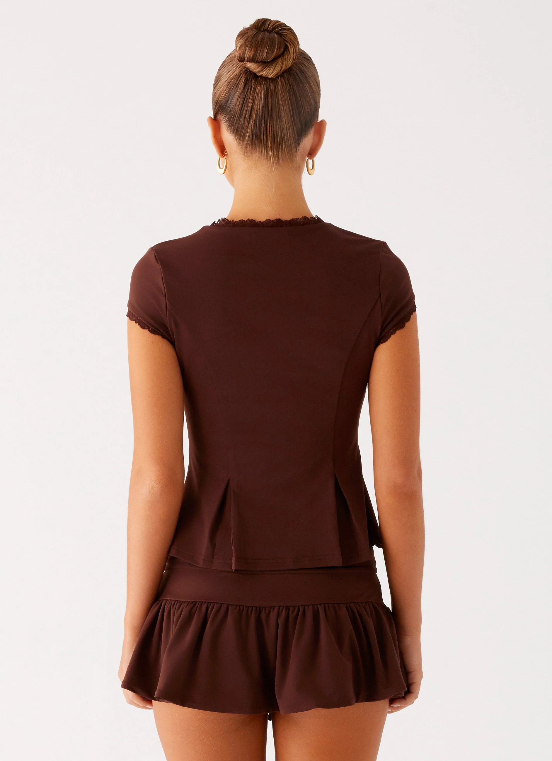 Landon Button Up Top - Chocolate - Image 4