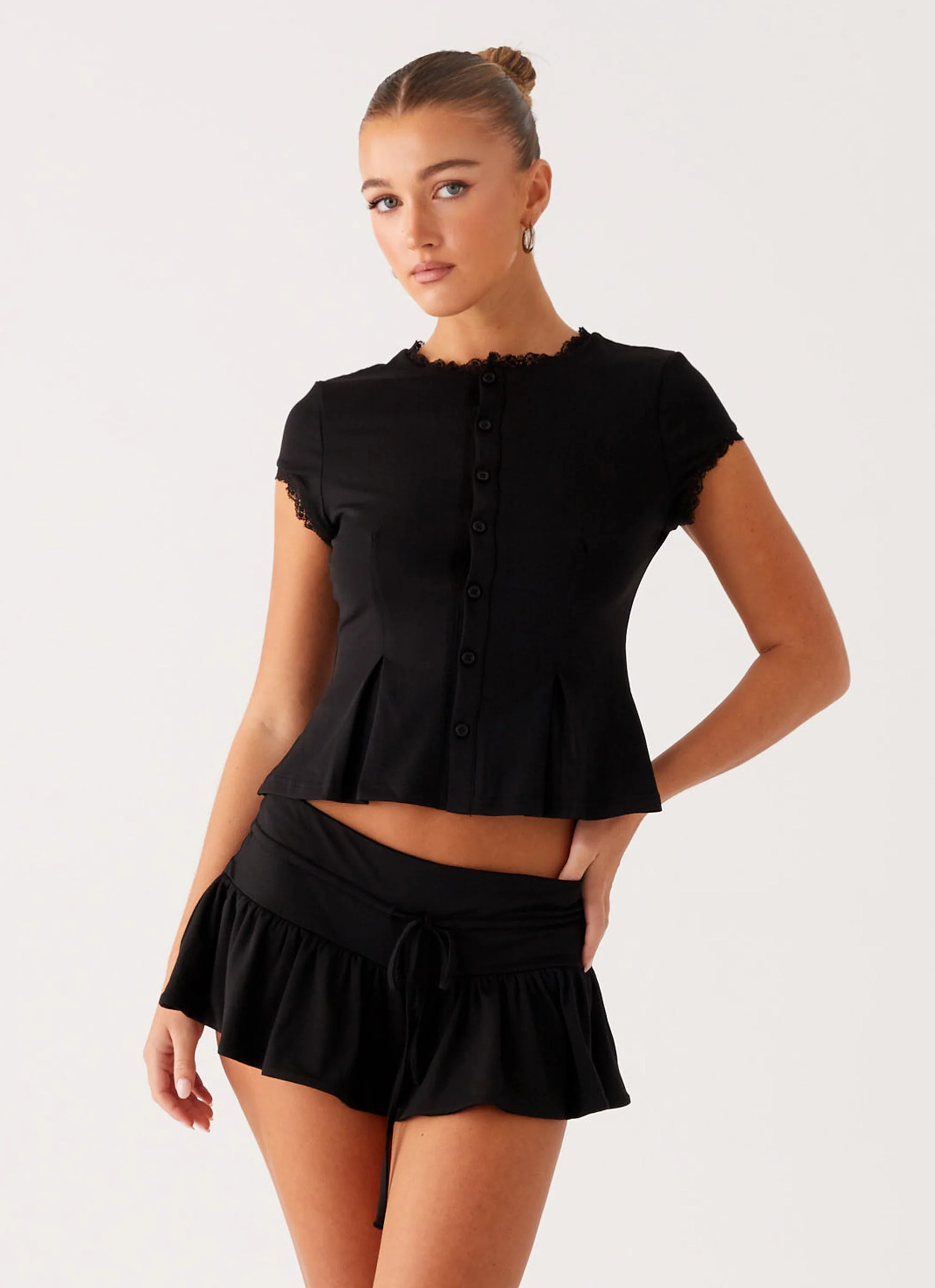 Landon Mini Skort - Black - Image 6
