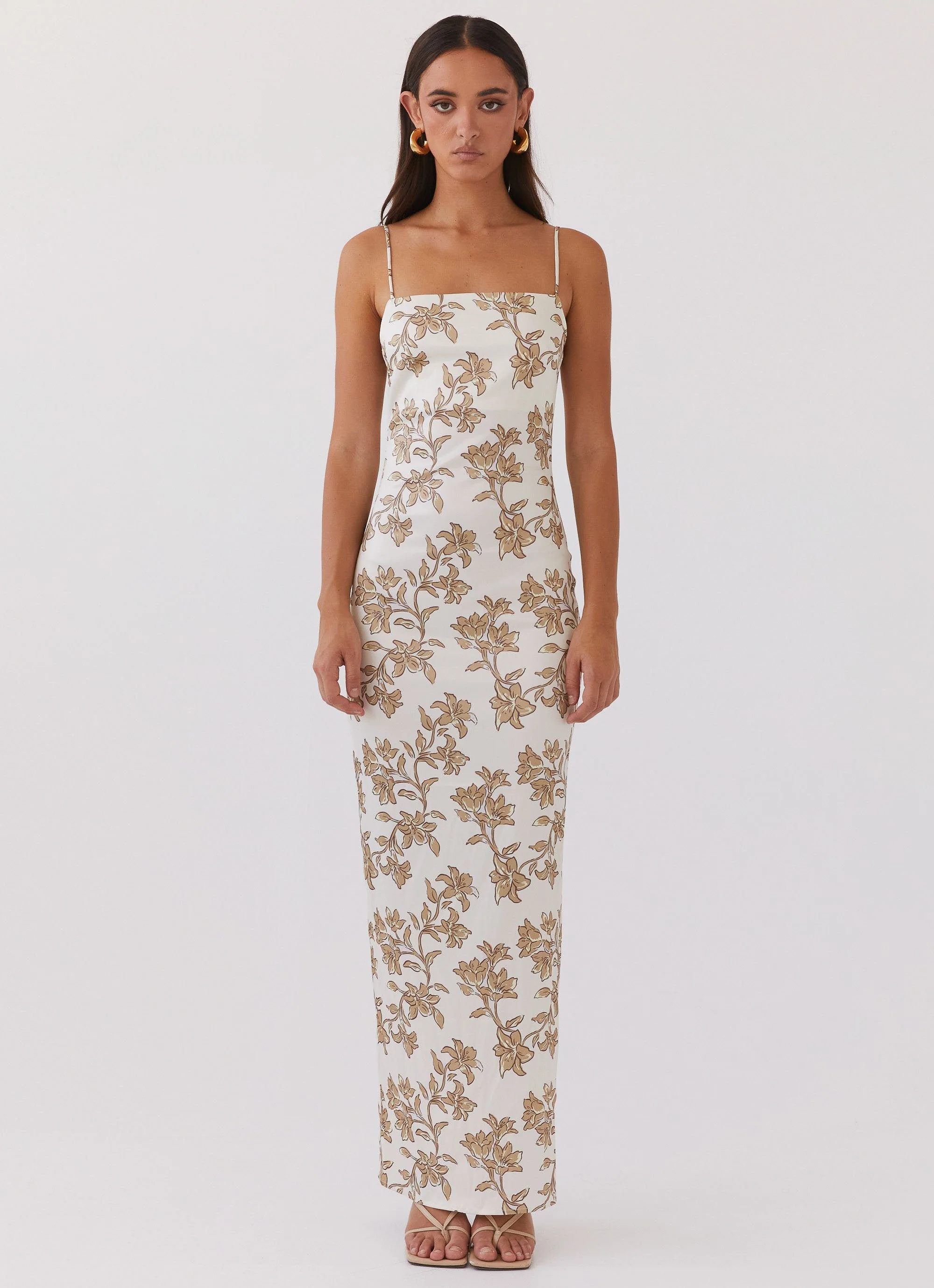 Lara Satin Maxi Dress - Hazel Bloom - Image 2