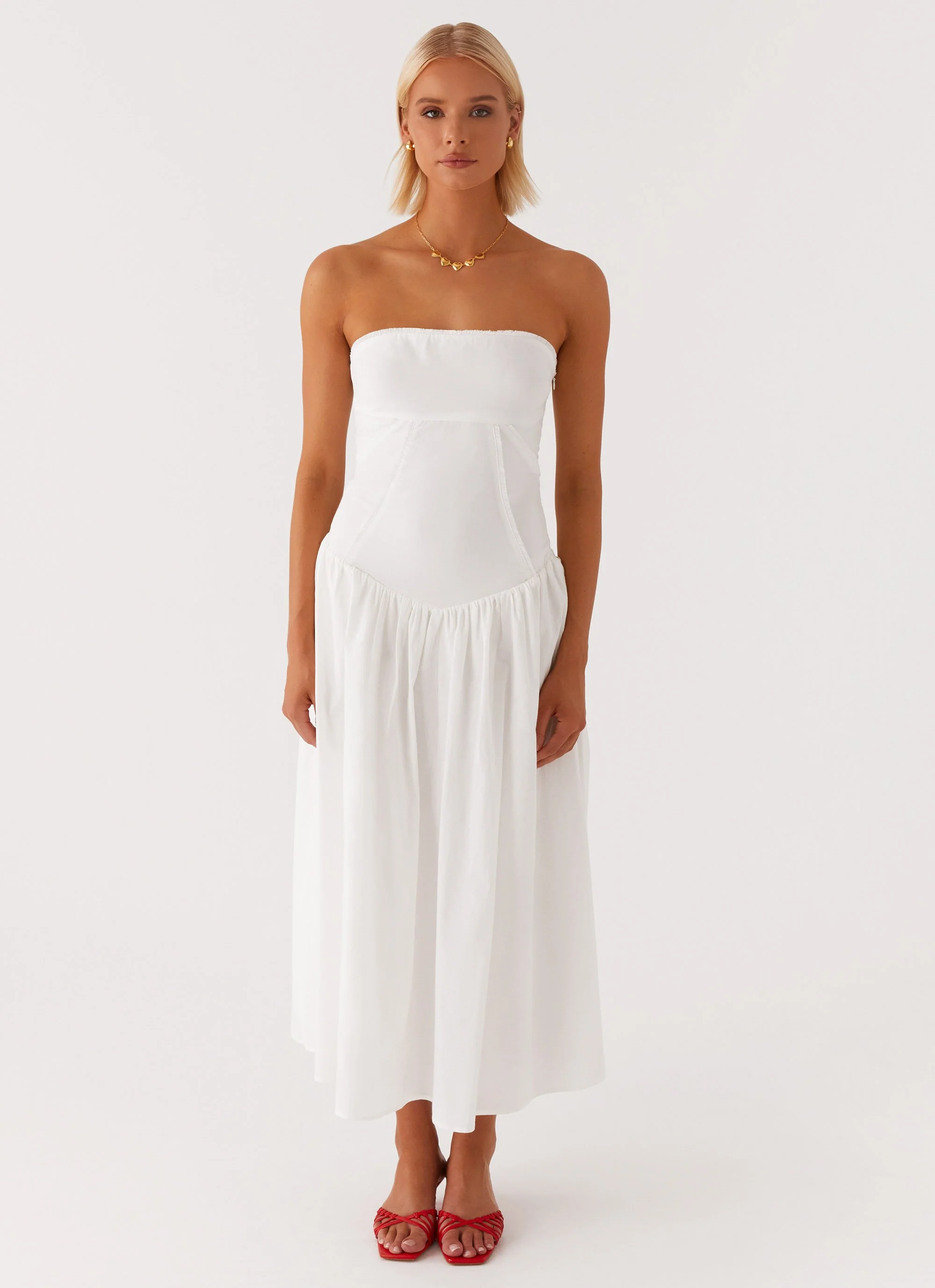 Larnie Midi Dress - White - Image 2
