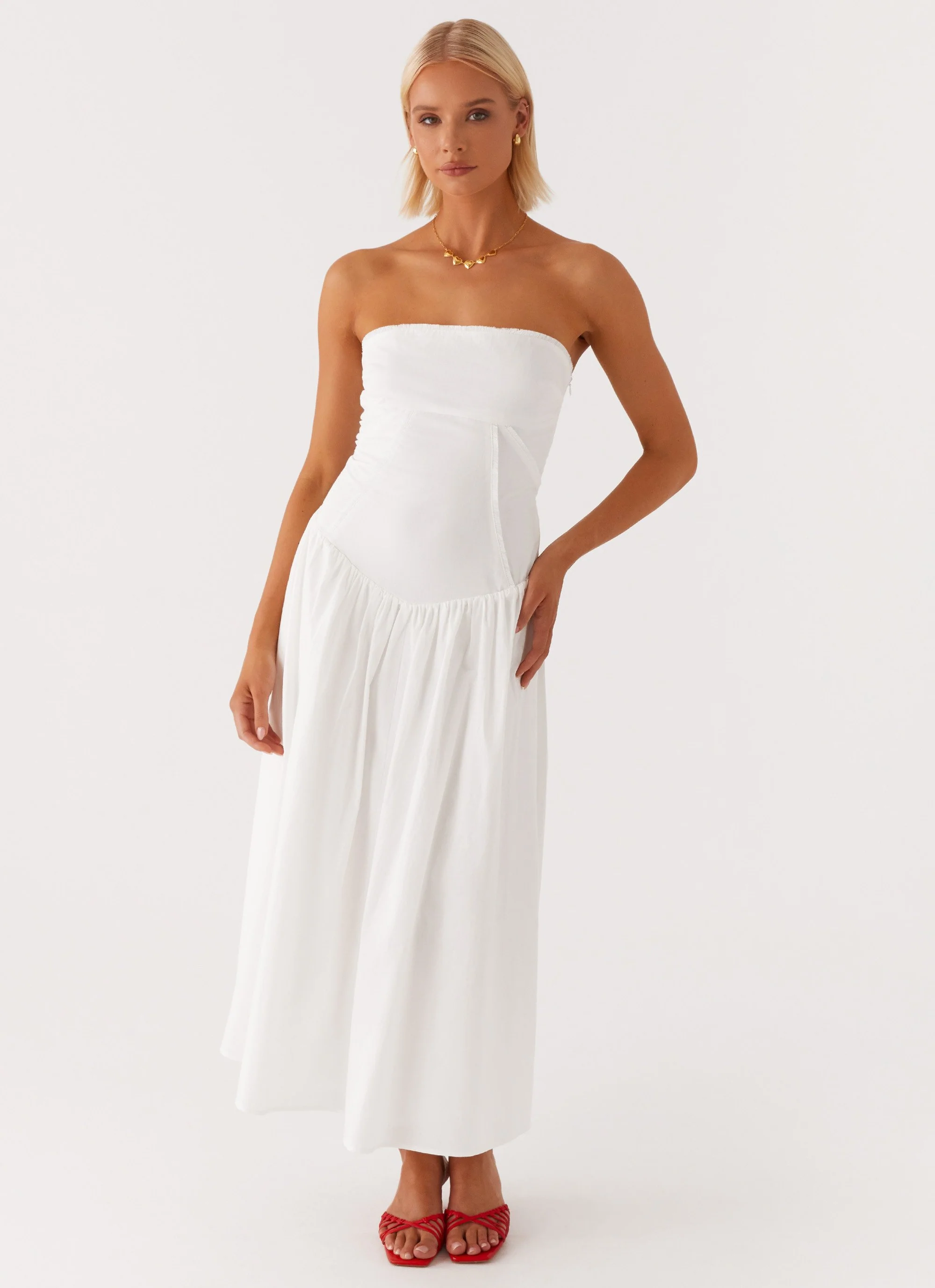 Larnie Midi Dress - White - Image 5
