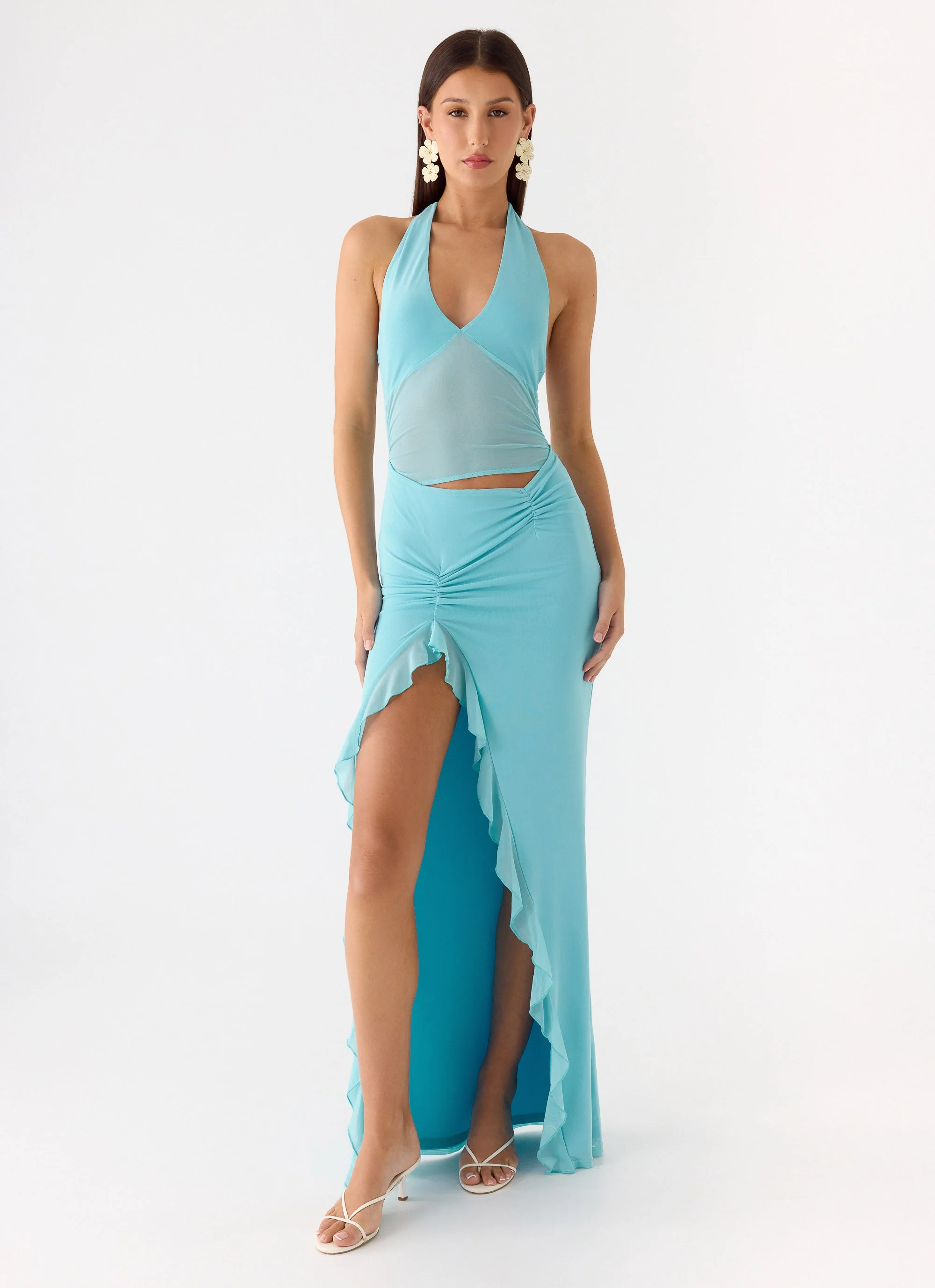 Last Sequence Maxi Dress - Aqua Blue - Image 4