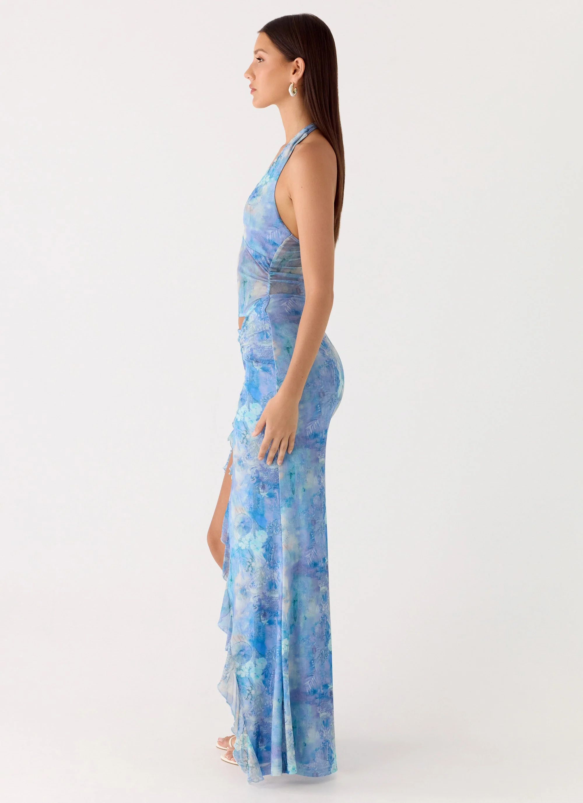 Last Sequence Maxi Dress - Aqua Paisley - Image 3