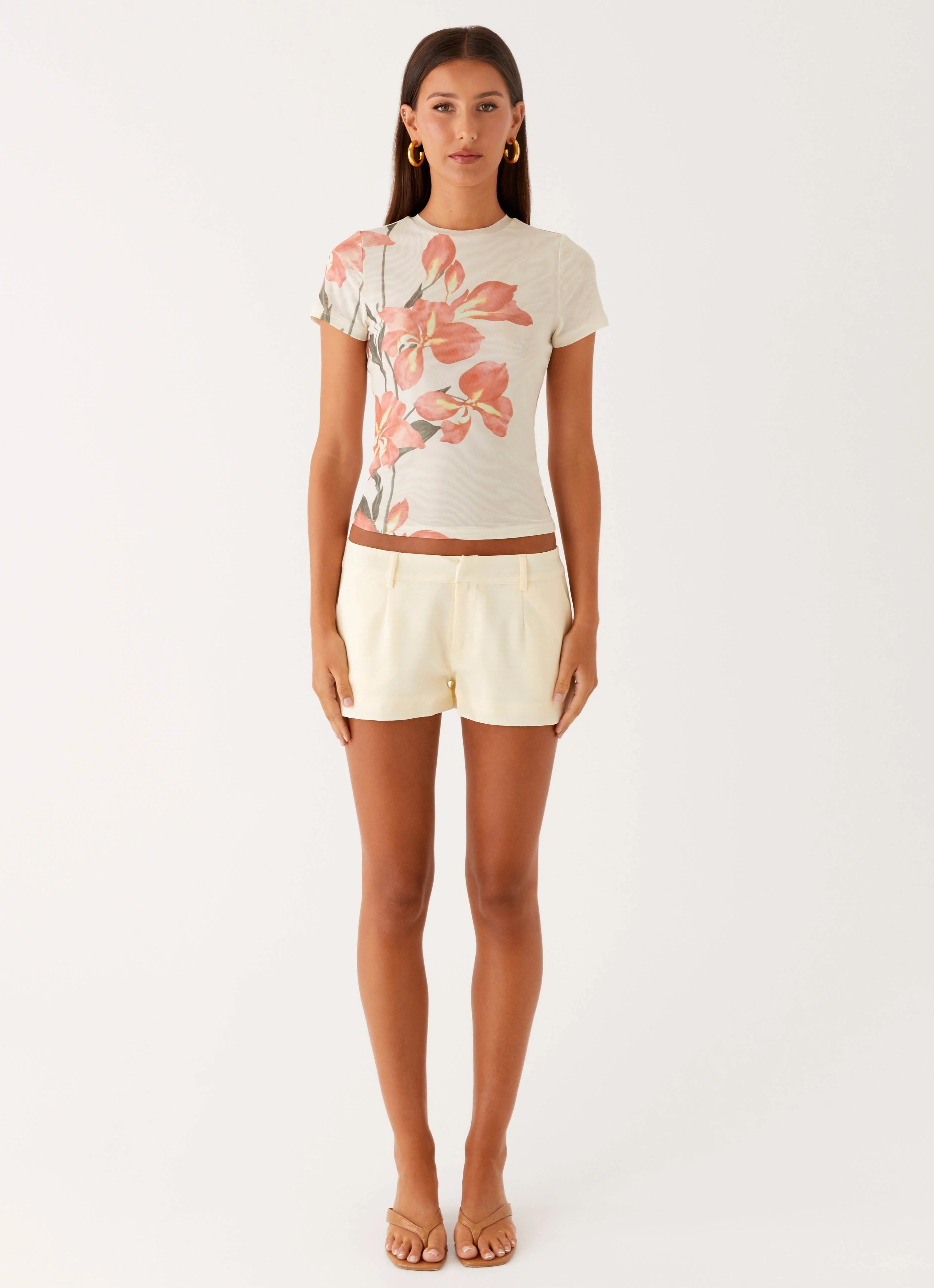 Late Night Mesh Baby Tee - Siena Floral - Image 4