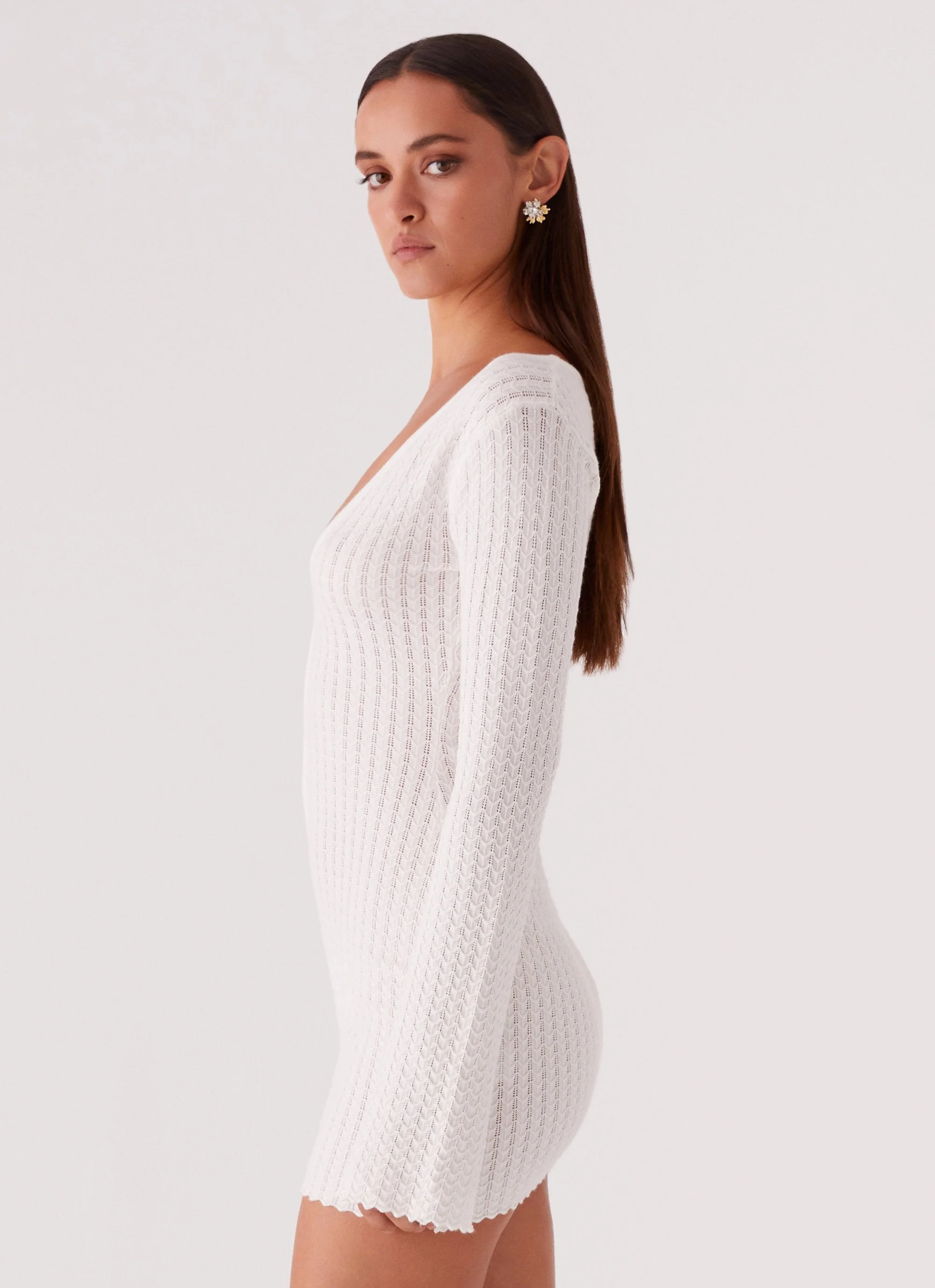 Lavelle Knit Mini Dress - Ivory - Image 3
