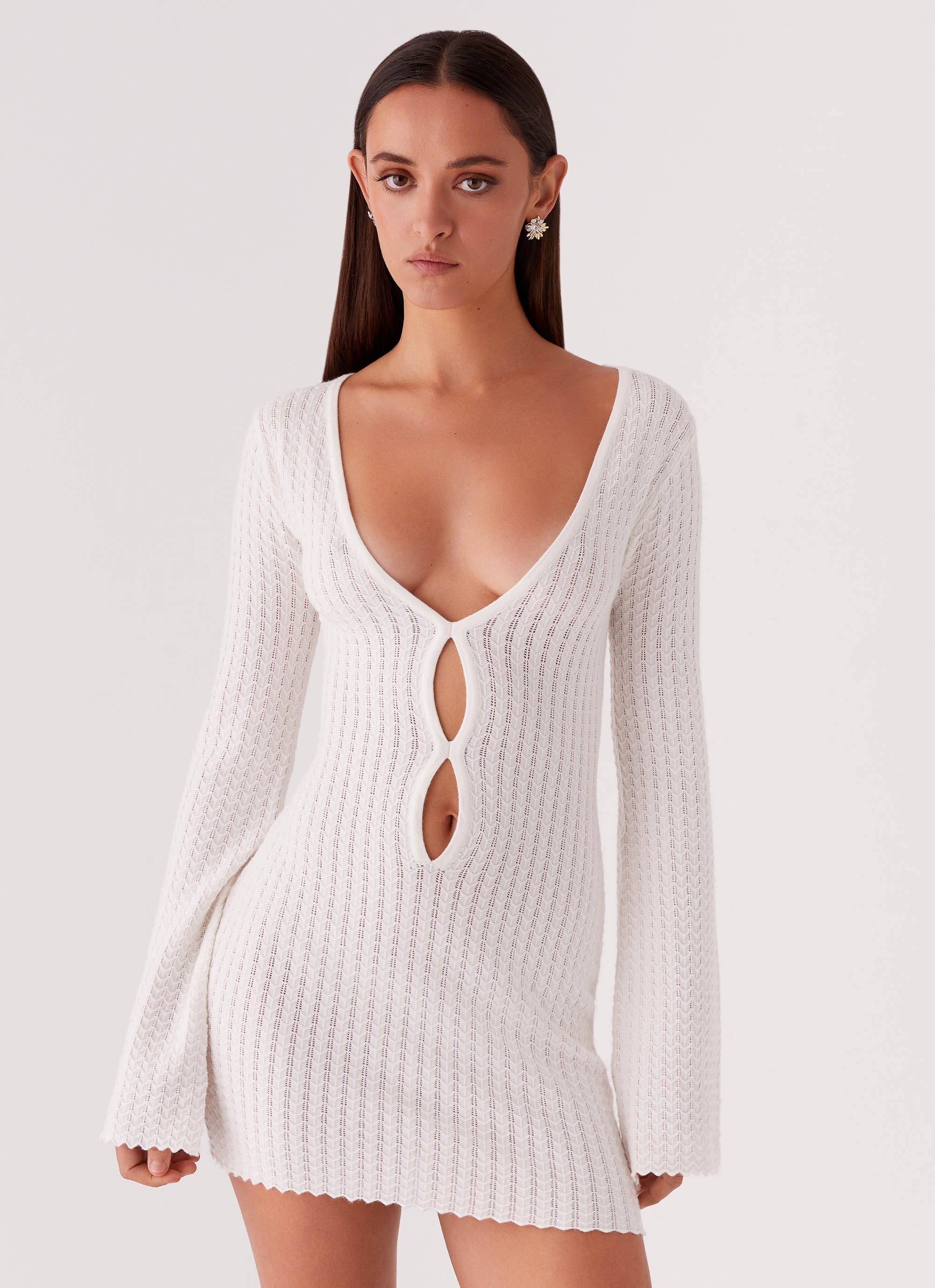 Lavelle Knit Mini Dress - Ivory - Image 5