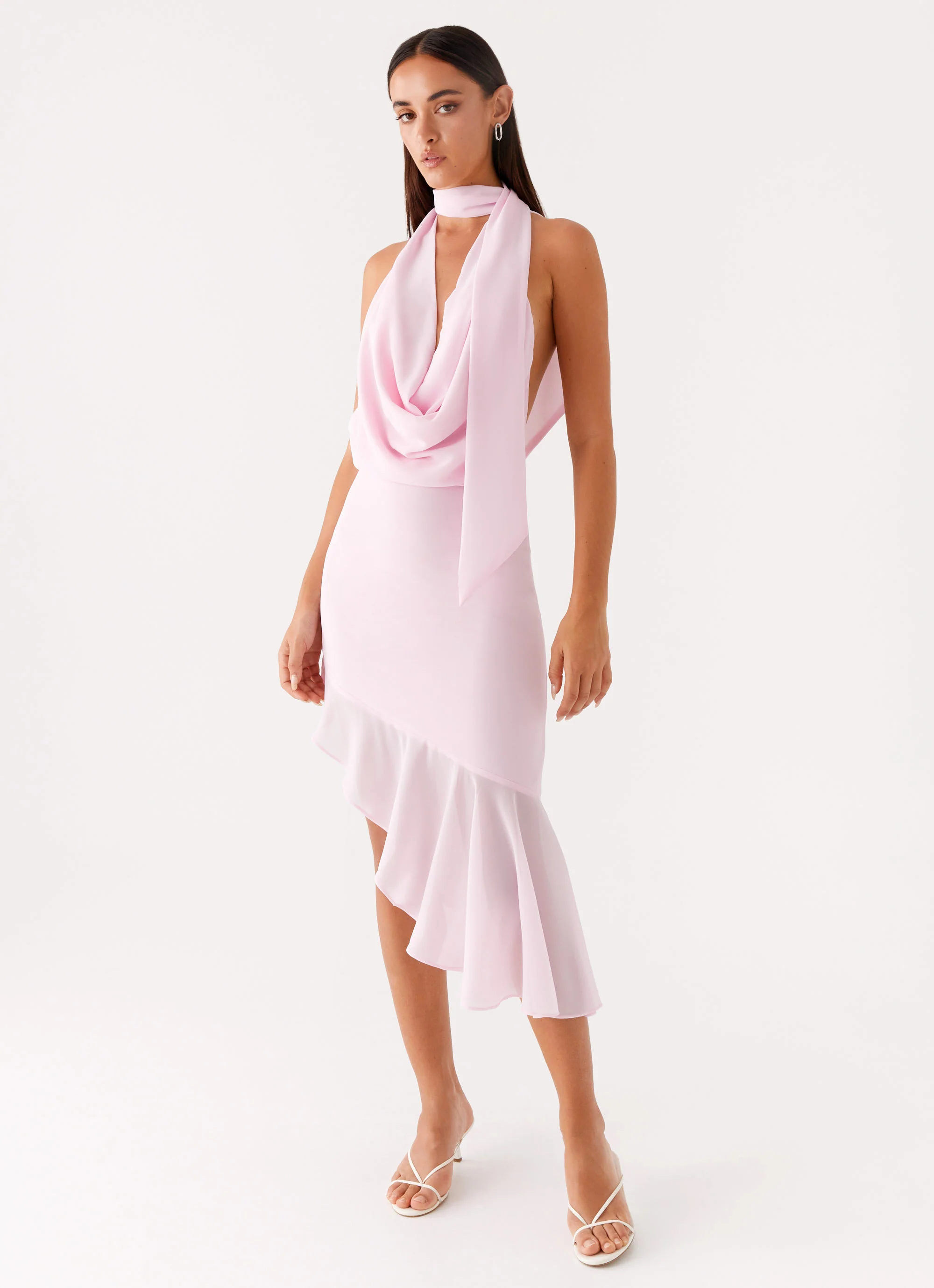 Layna Scarf Midi Dress - Pink - Image 4