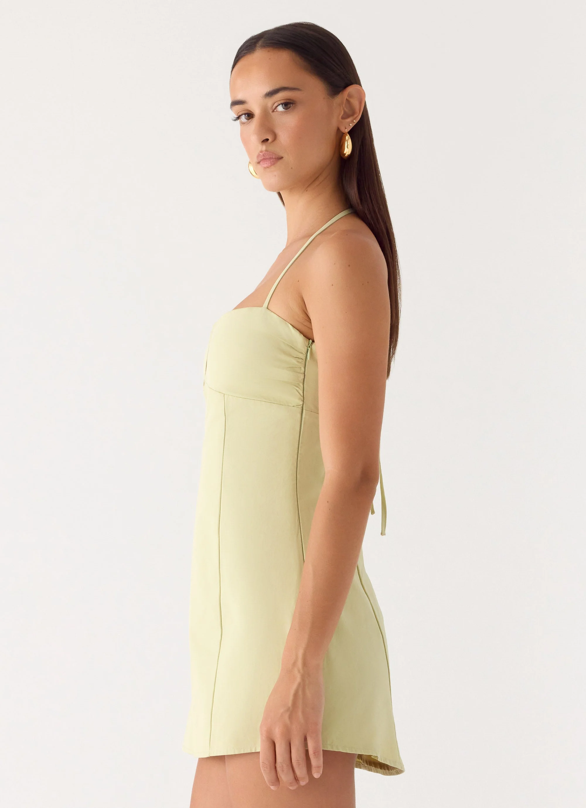 Leah Halter Mini Dress - Sage - Image 3