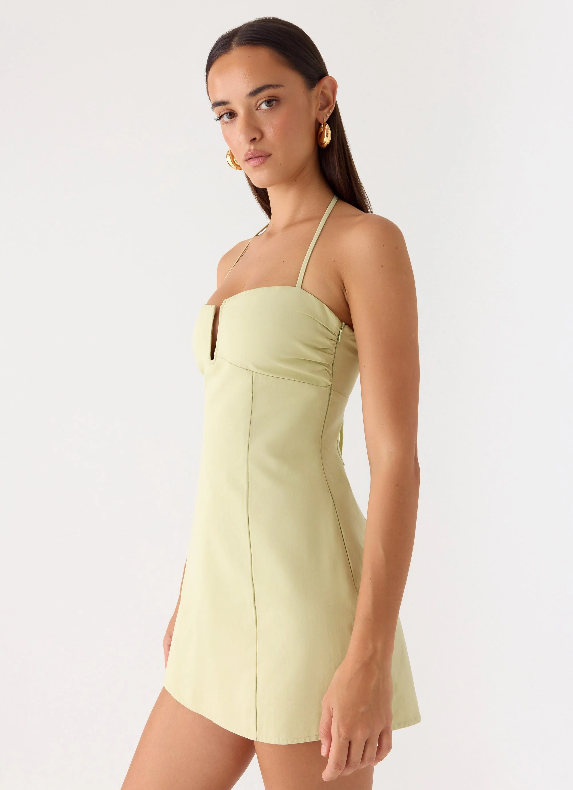 Leah Halter Mini Dress - Sage - Image 6