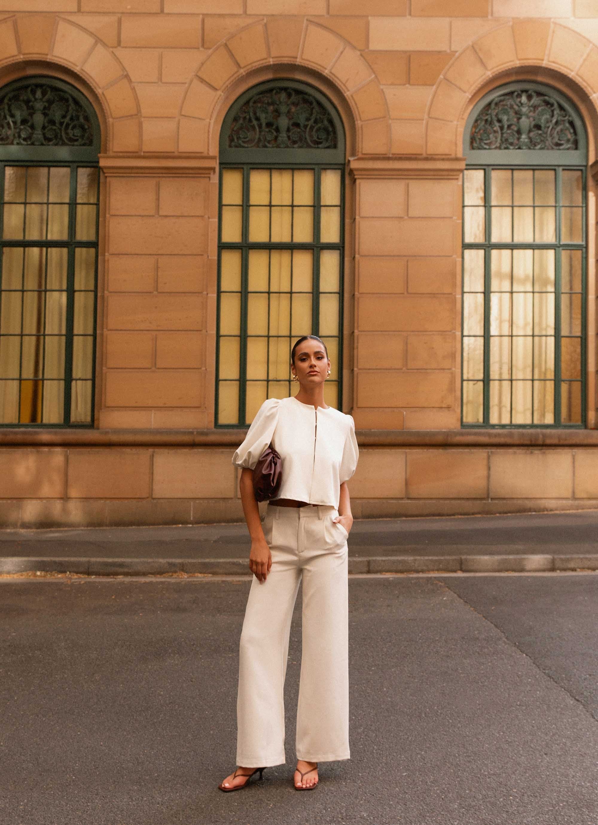 Leila Suiting Pants - Ivory - Image 2
