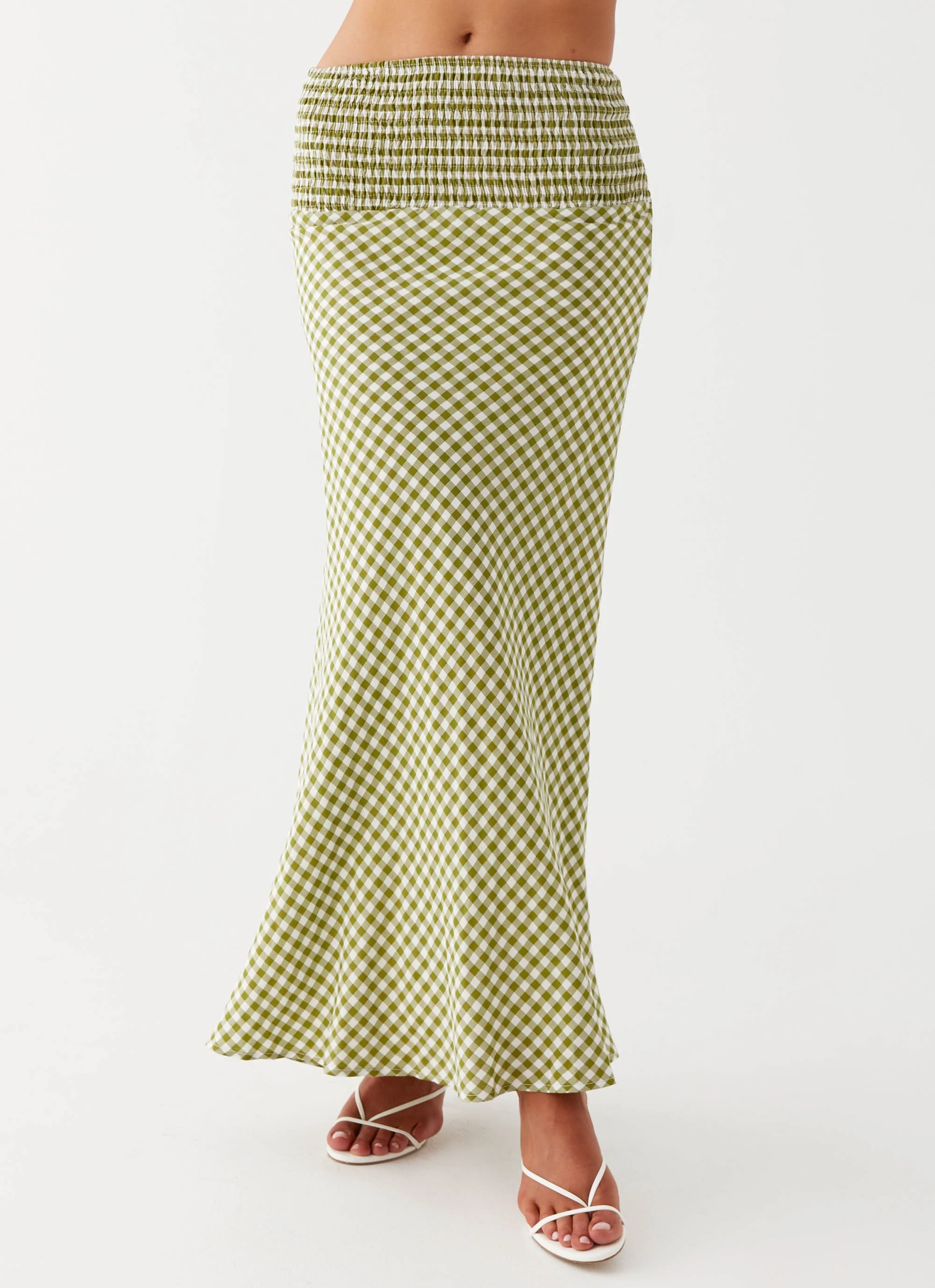 Leilani Maxi Skirt - Khaki Gingham - Image 5