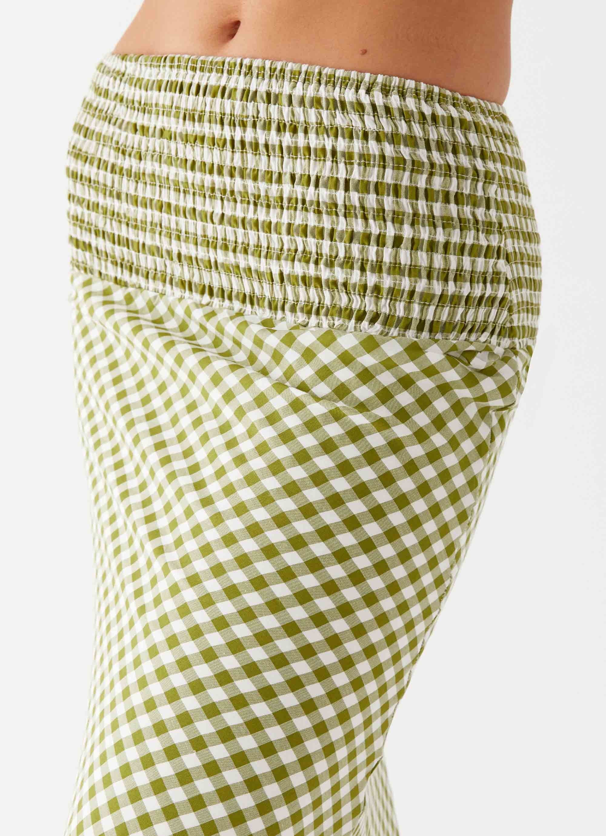 Leilani Maxi Skirt - Khaki Gingham - Image 6