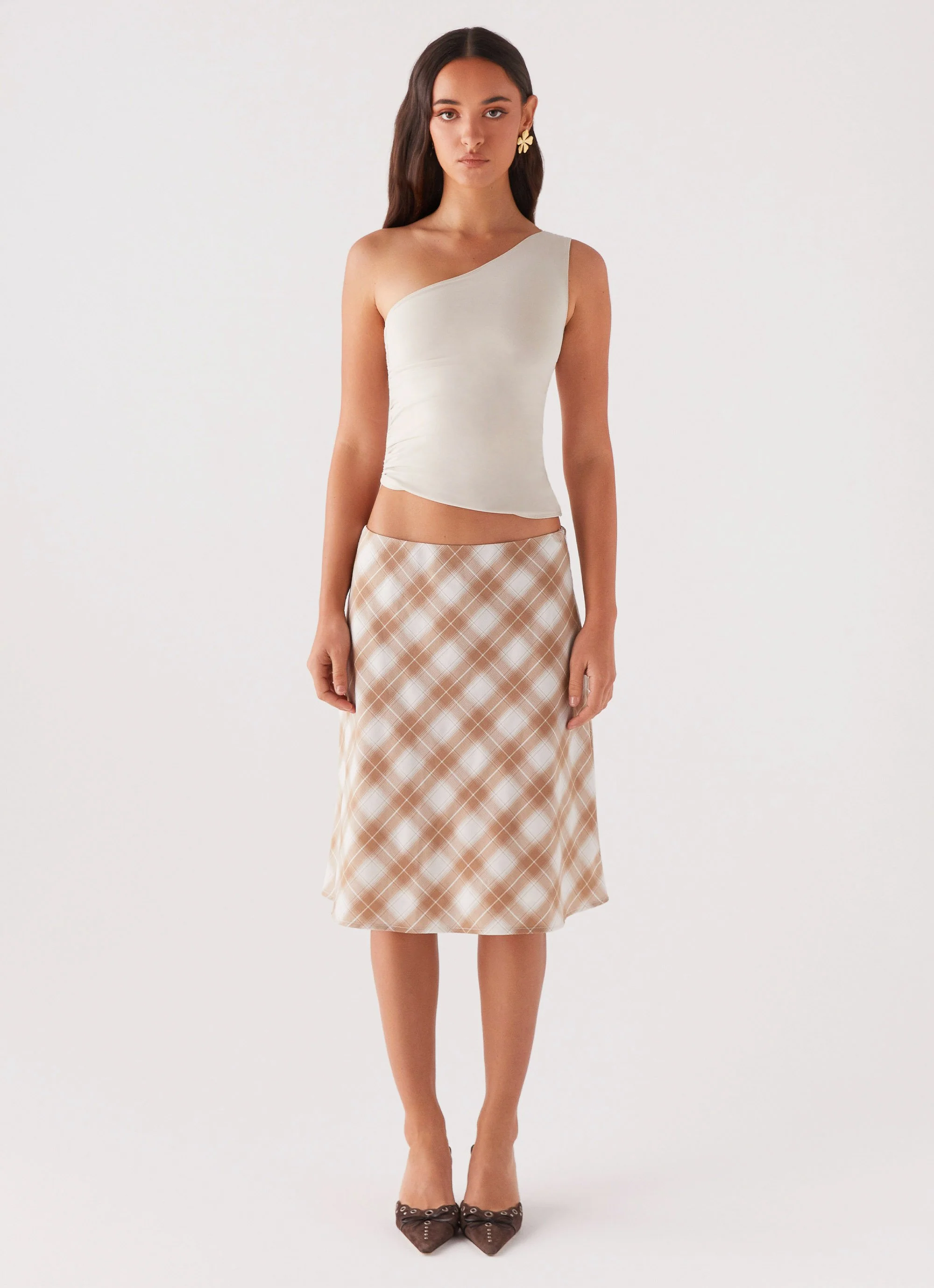 Lenny One Shoulder Top - Ecru - Image 5