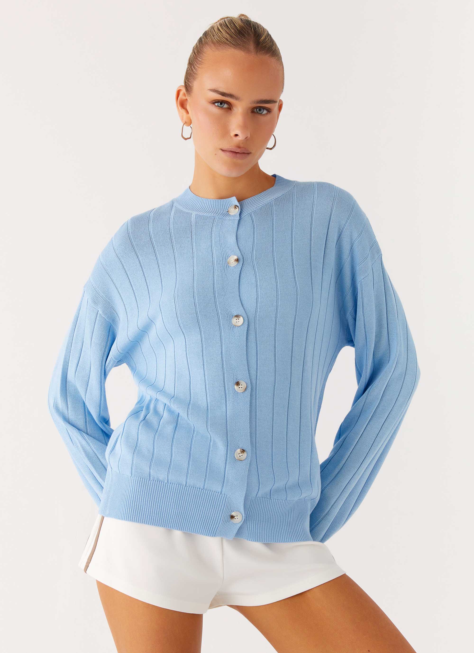 Leo Oversized Cardigan - Sky Blue - Image 6