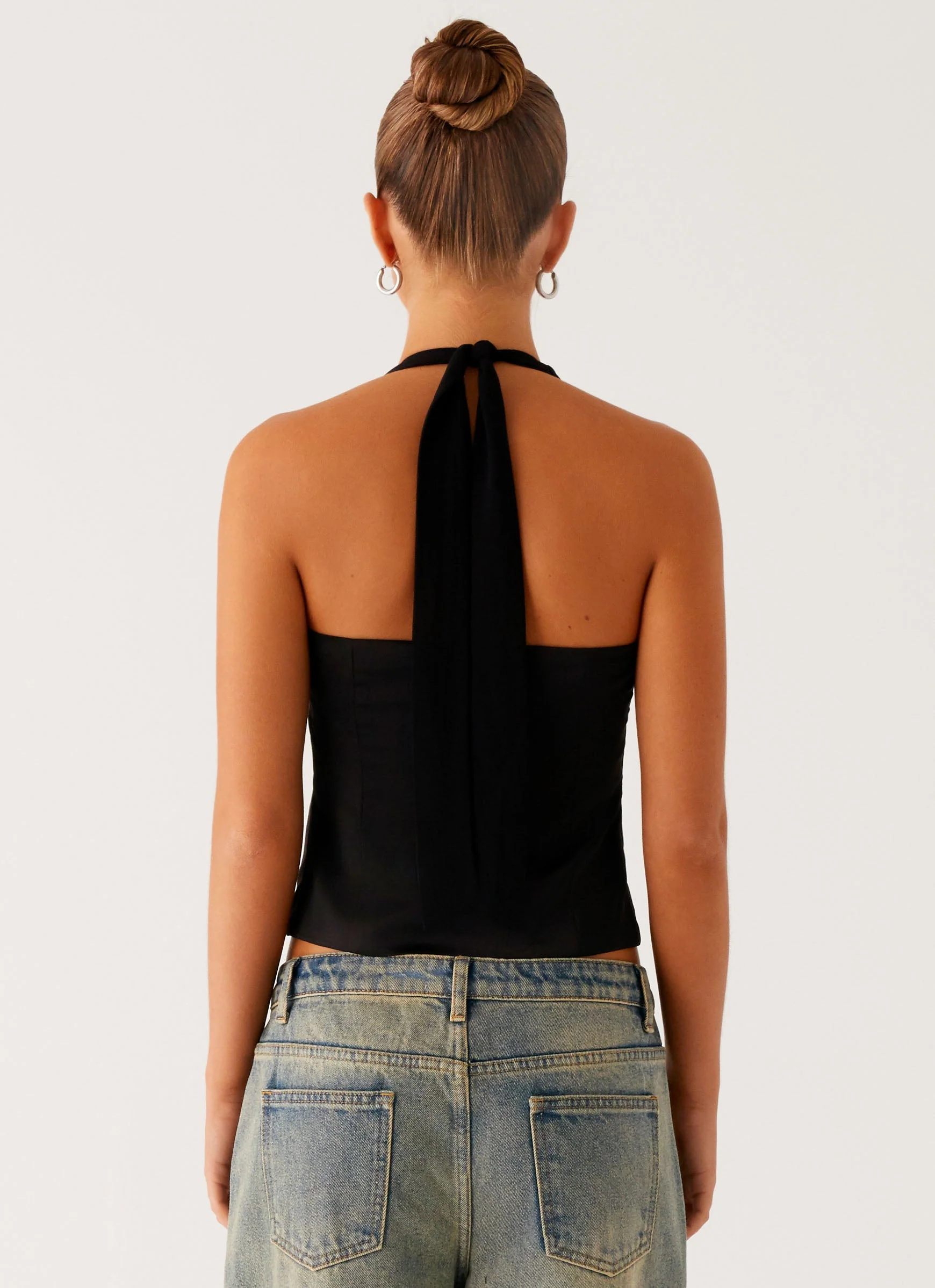Lets Pretend Halterneck Top - Black - Image 4