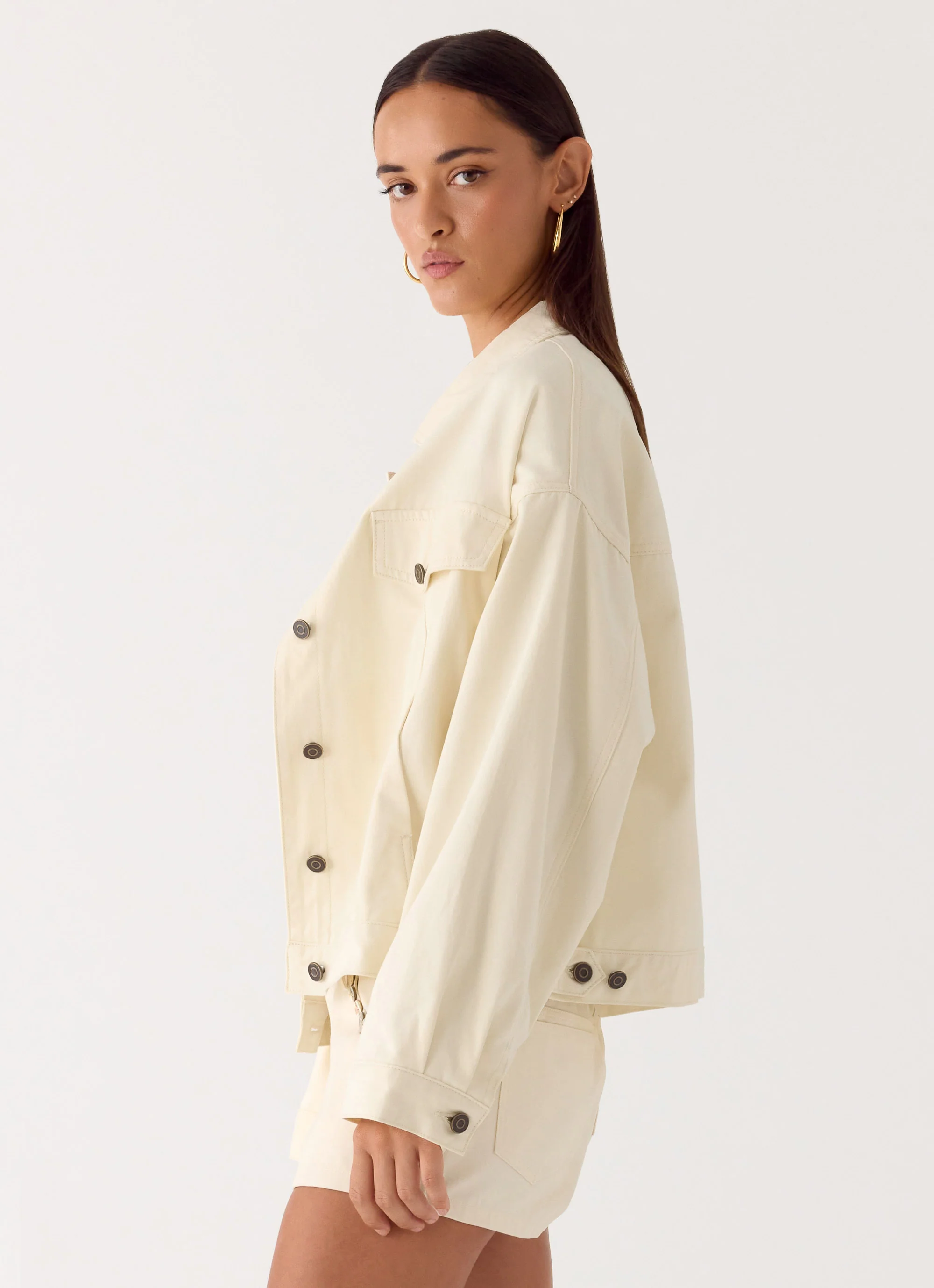 Lewis Drill Jacket - Ivory - Image 2
