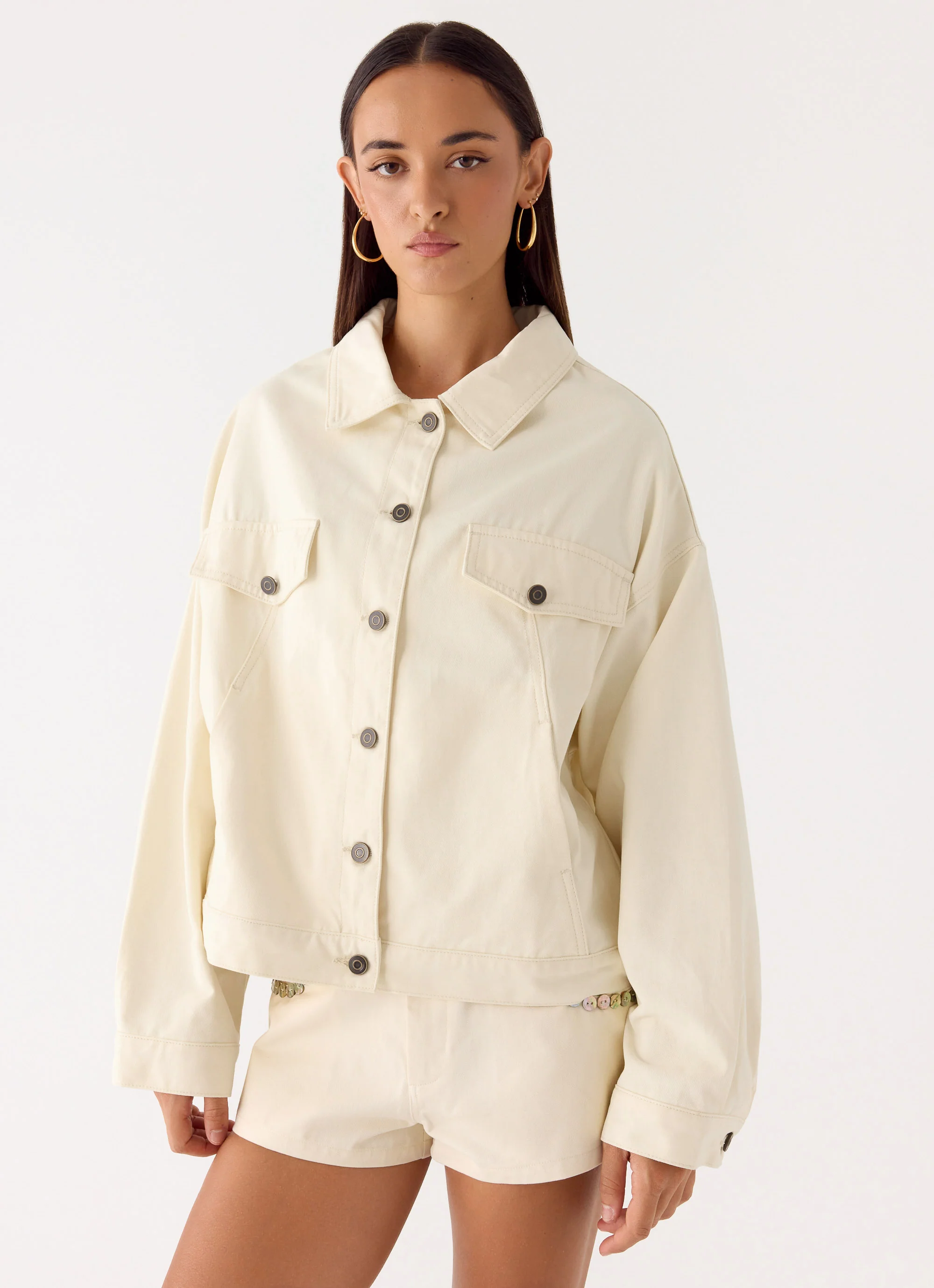 Lewis Drill Jacket - Ivory - Image 4