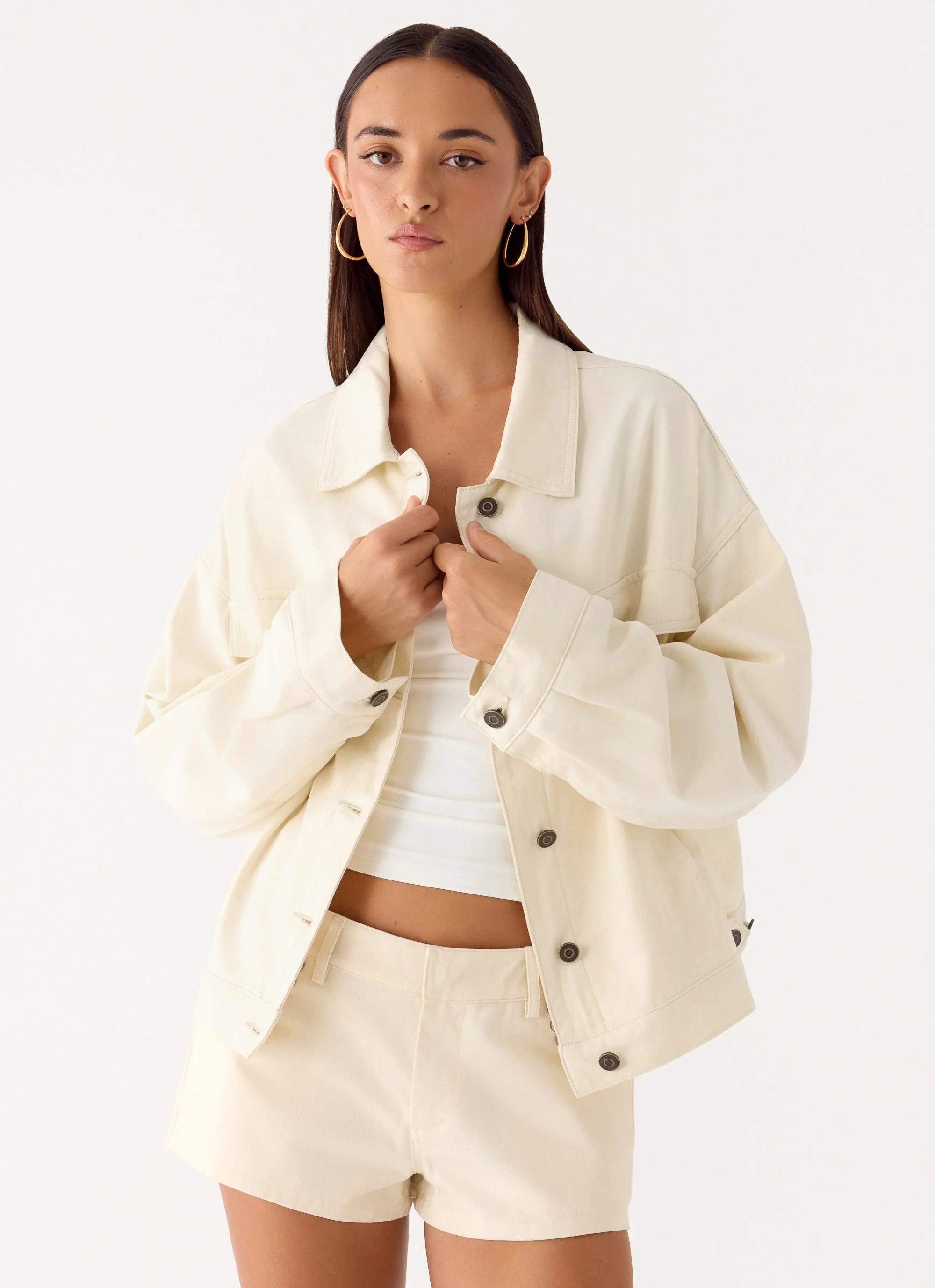 Lewis Drill Jacket - Ivory - Image 5