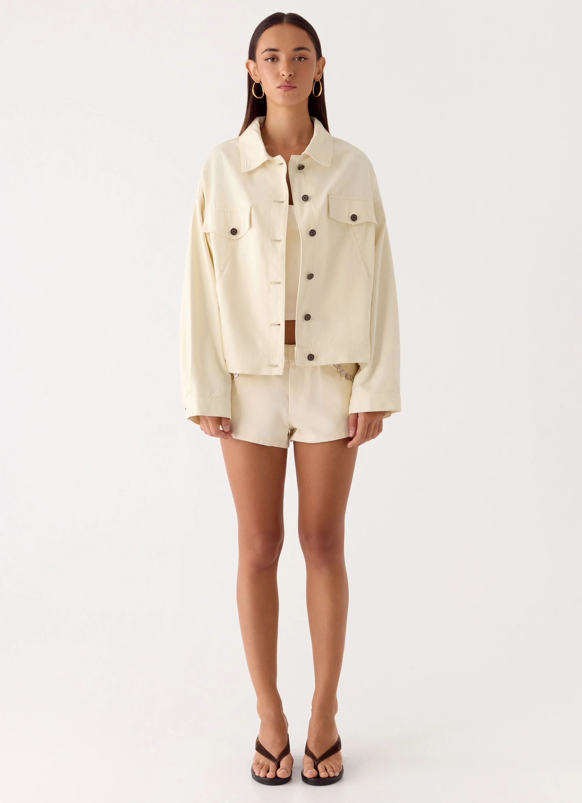 Lewis Drill Jacket - Ivory - Image 6