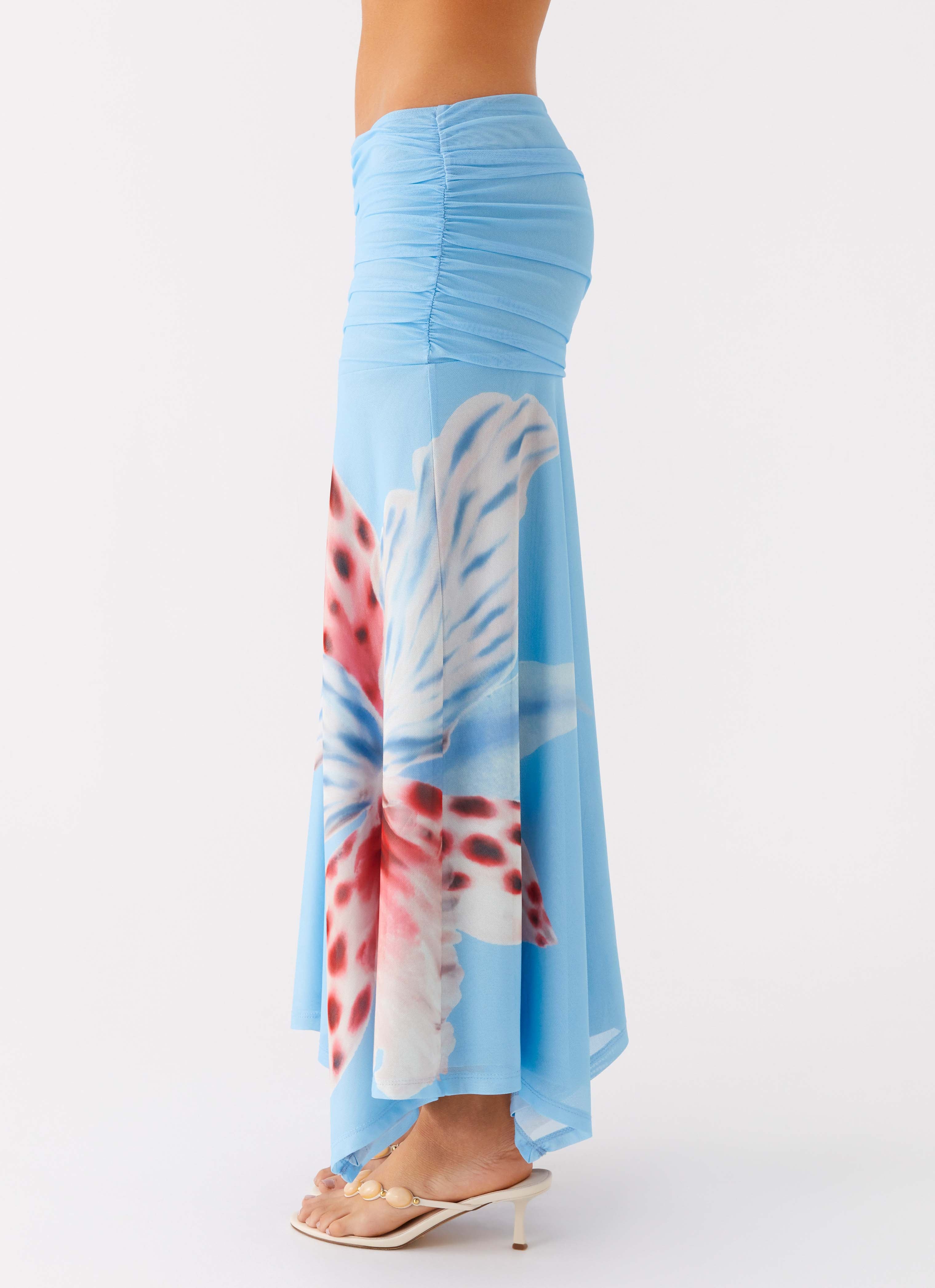 Liana Ruched Maxi Skirt - Deep Sea Bloom - Image 2