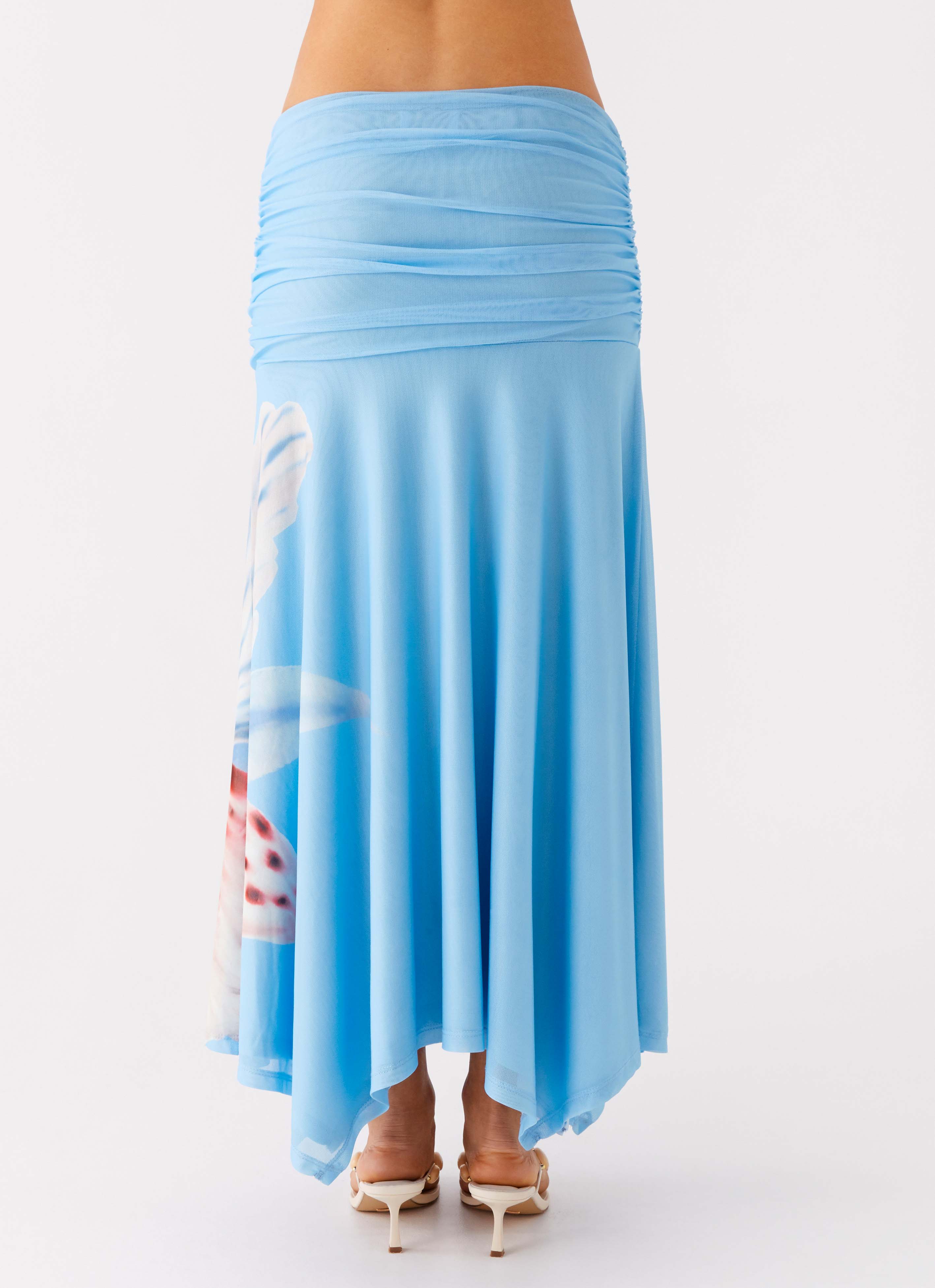 Liana Ruched Maxi Skirt - Deep Sea Bloom - Image 3
