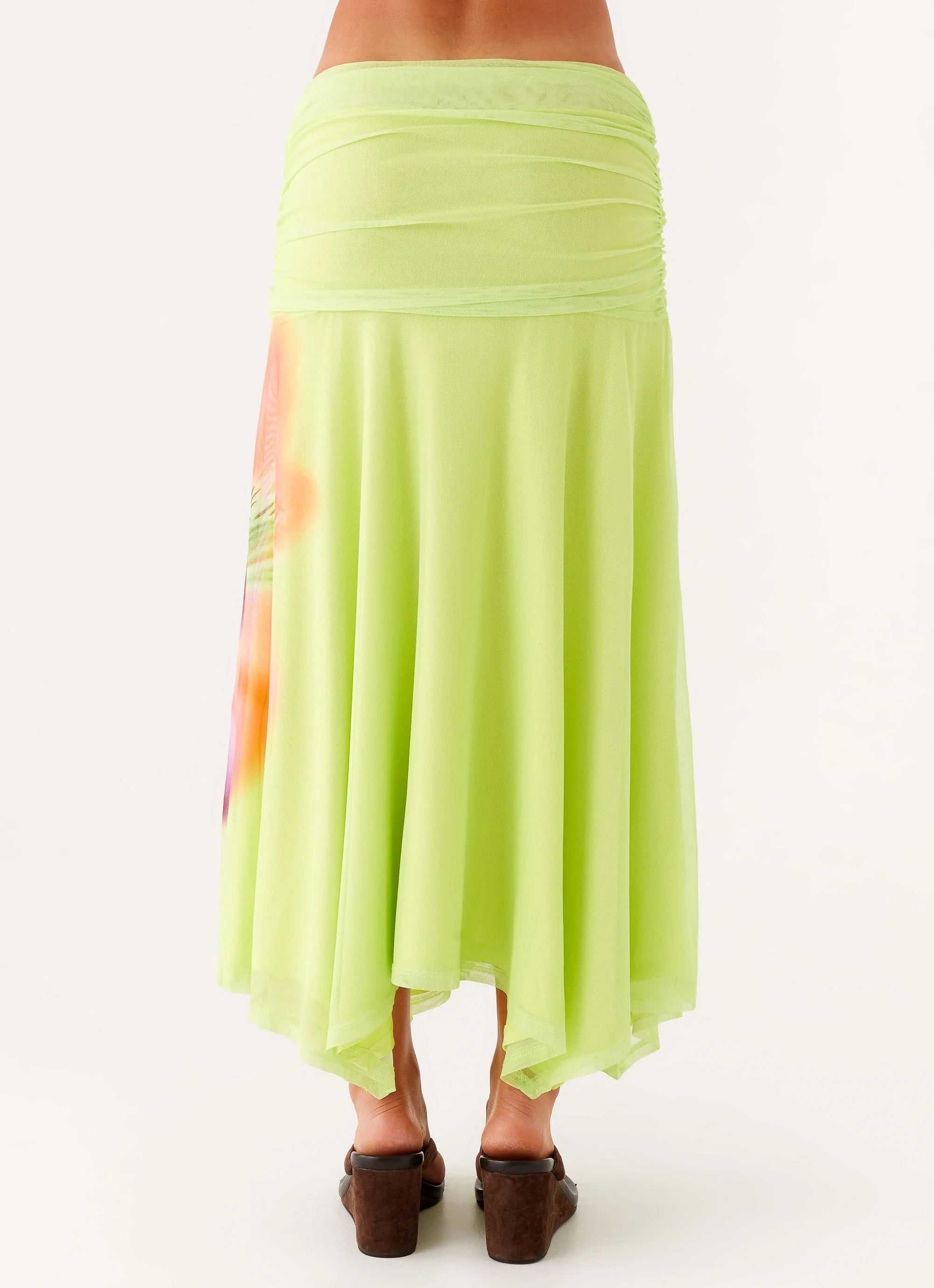 Liana Ruched Maxi Skirt - Green Tropical - Image 6