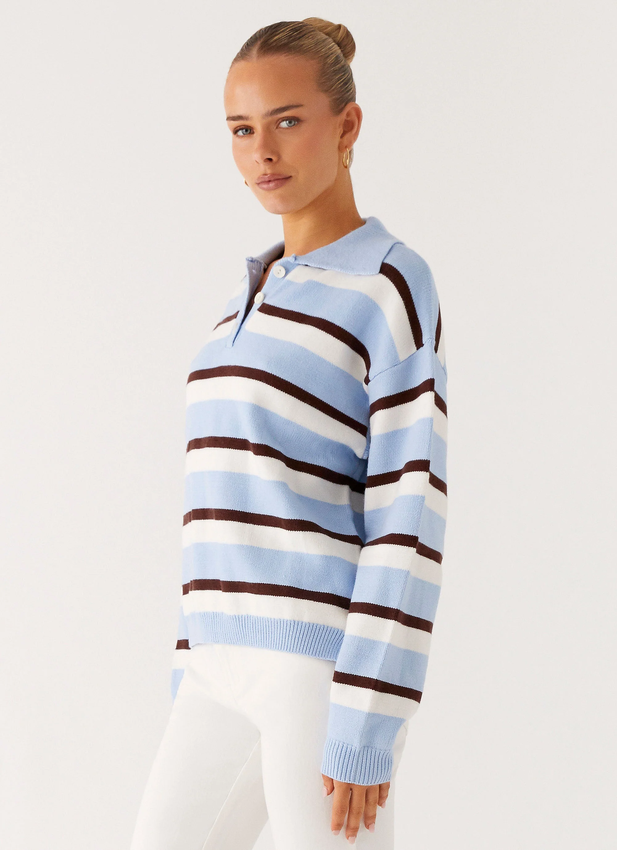 Liana Striped Polo - Blue Stripe - Image 2