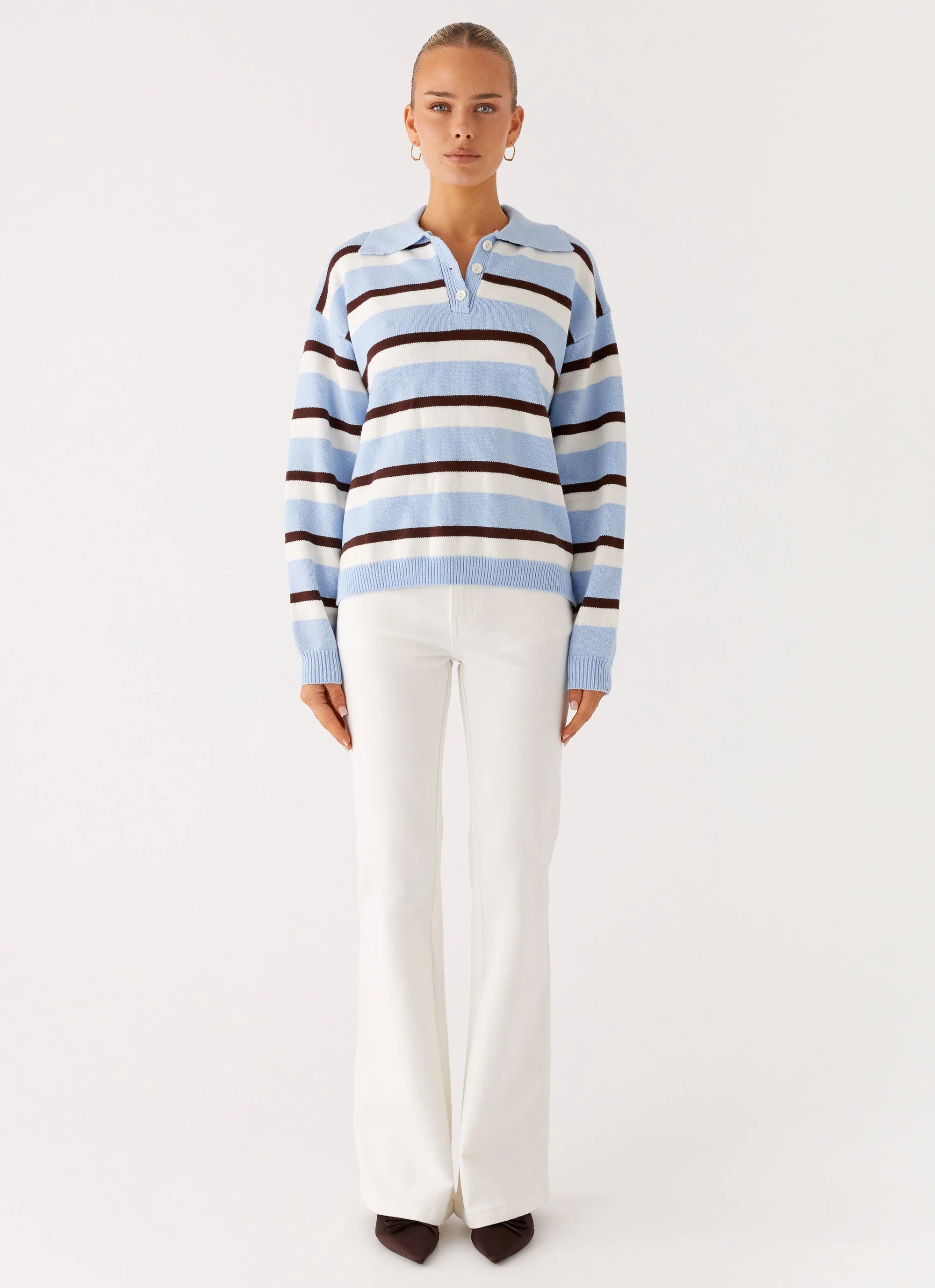 Liana Striped Polo - Blue Stripe - Image 4