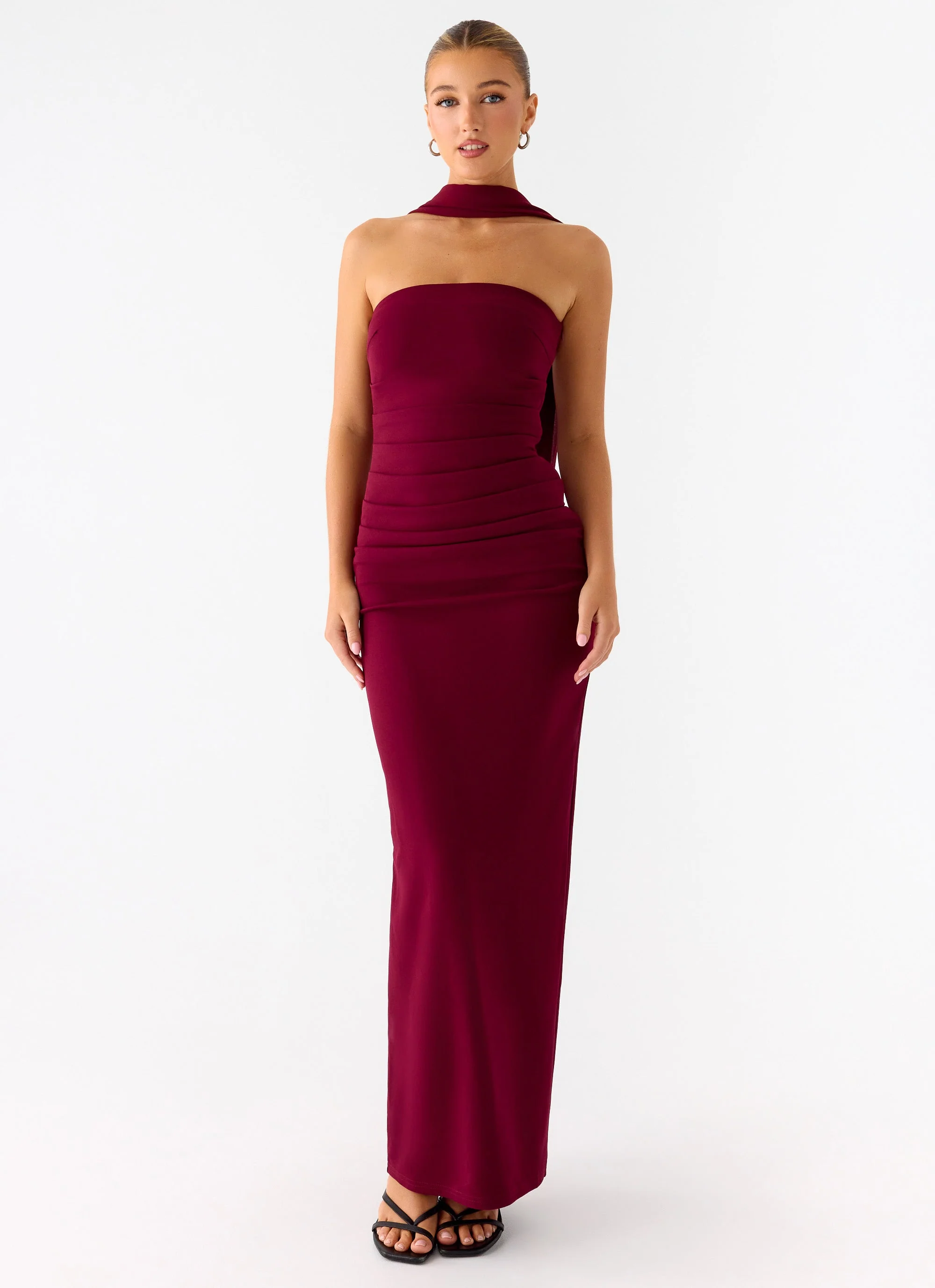 Libra Maxi Dress - Dark Cherry - Image 4