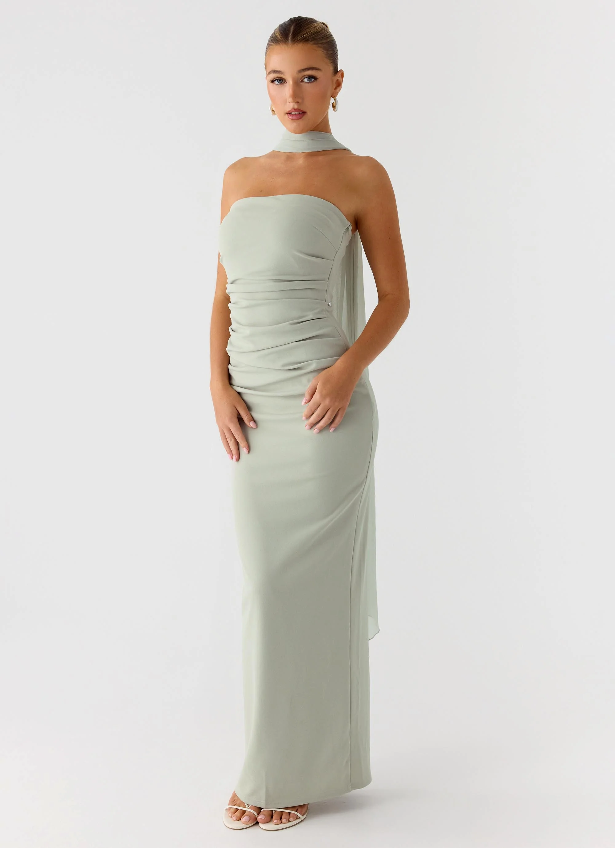 Libra Maxi Dress - Pastel Sage - Image 4