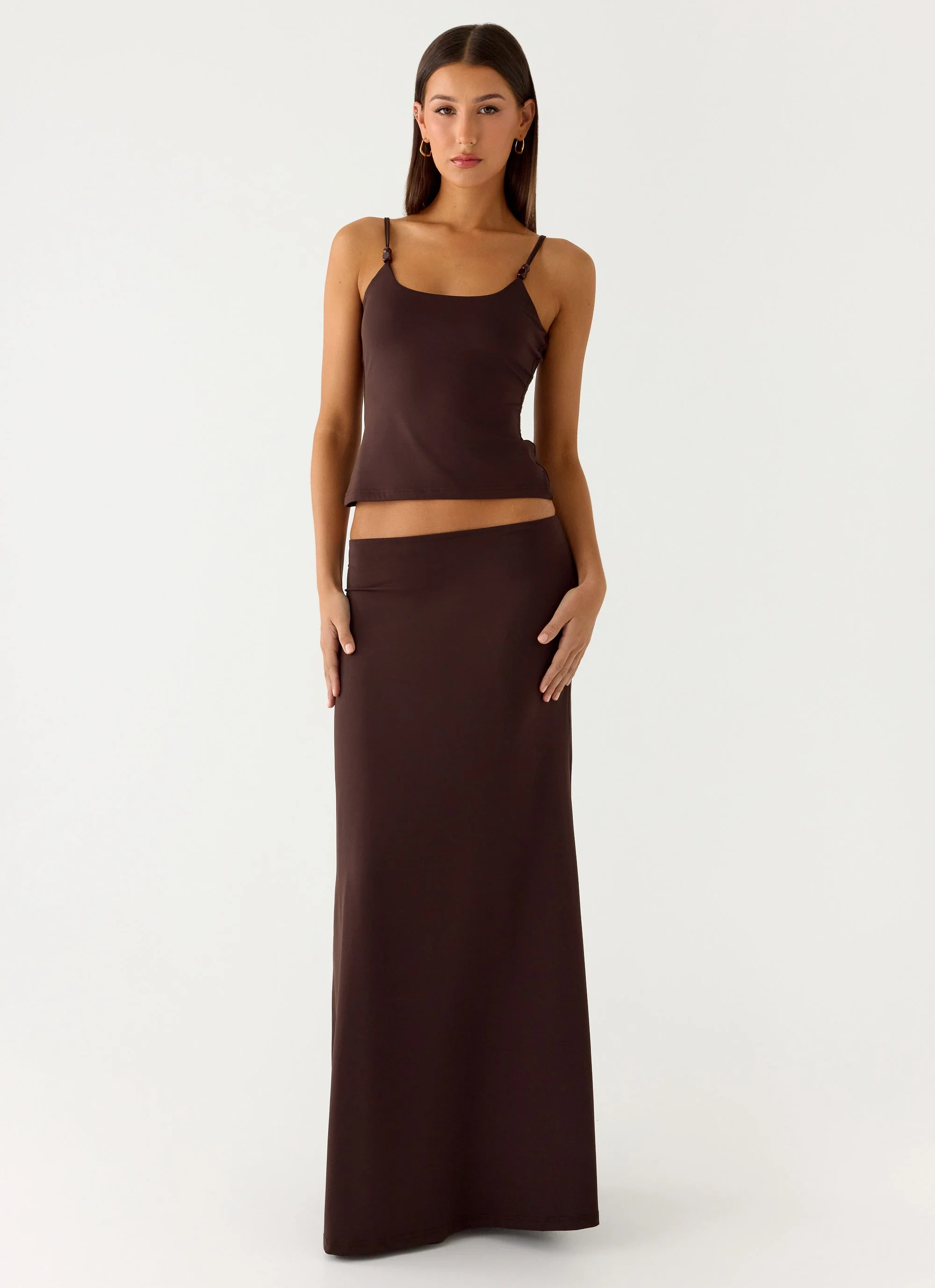 Like A Flower Maxi Skirt - Chocolate - Image 5