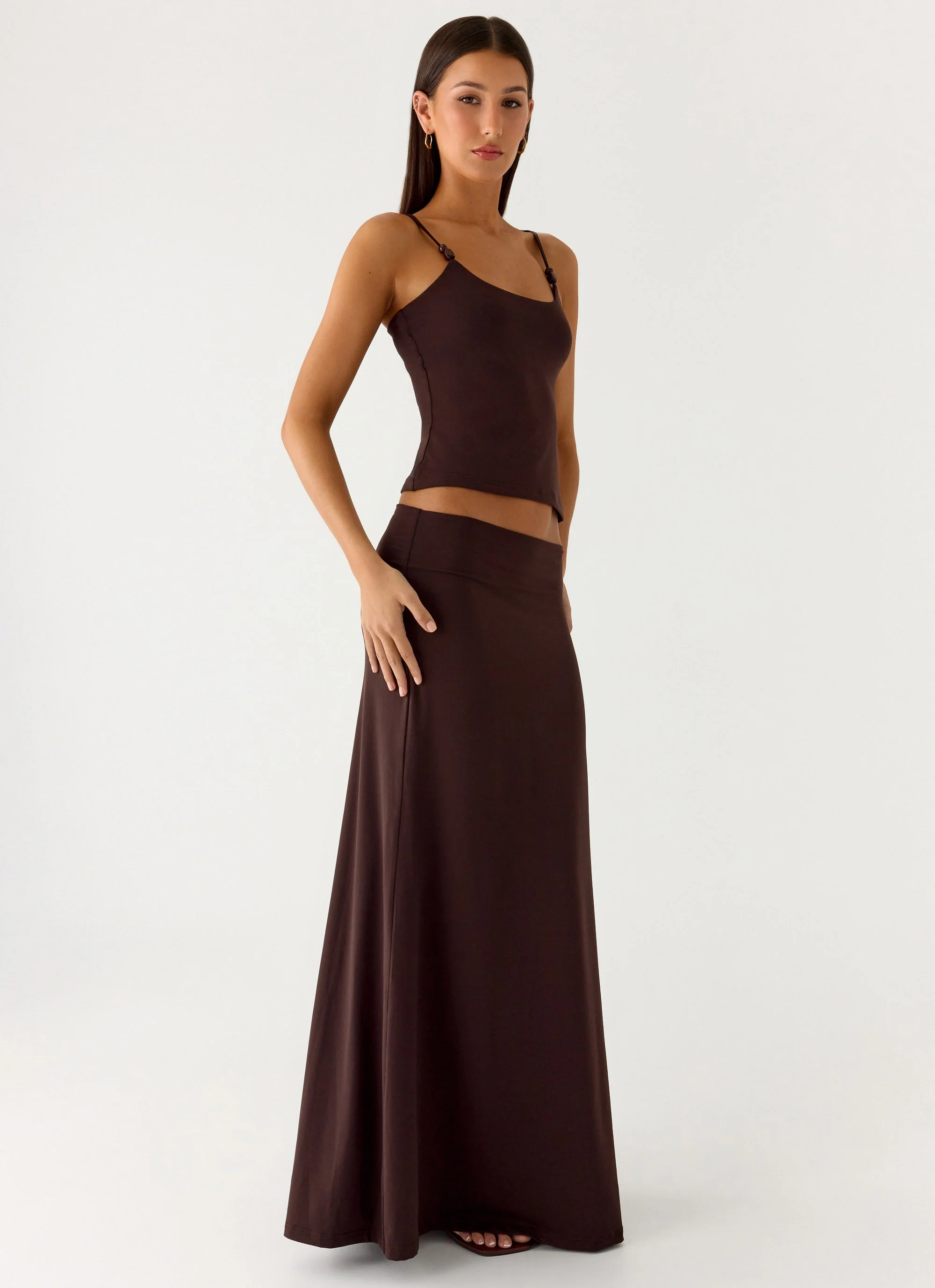Like A Flower Maxi Skirt - Chocolate - Image 6