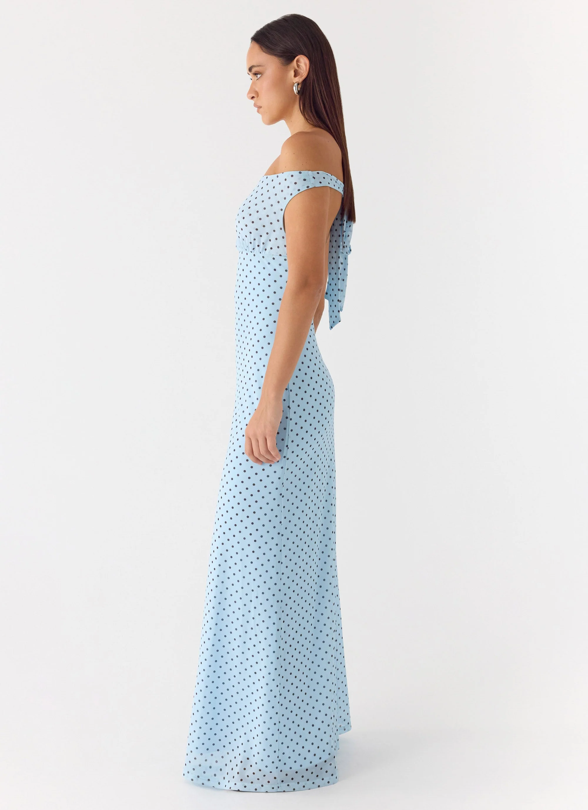 Like Me Now Maxi Dress - Blue Mocha Dot - Image 3
