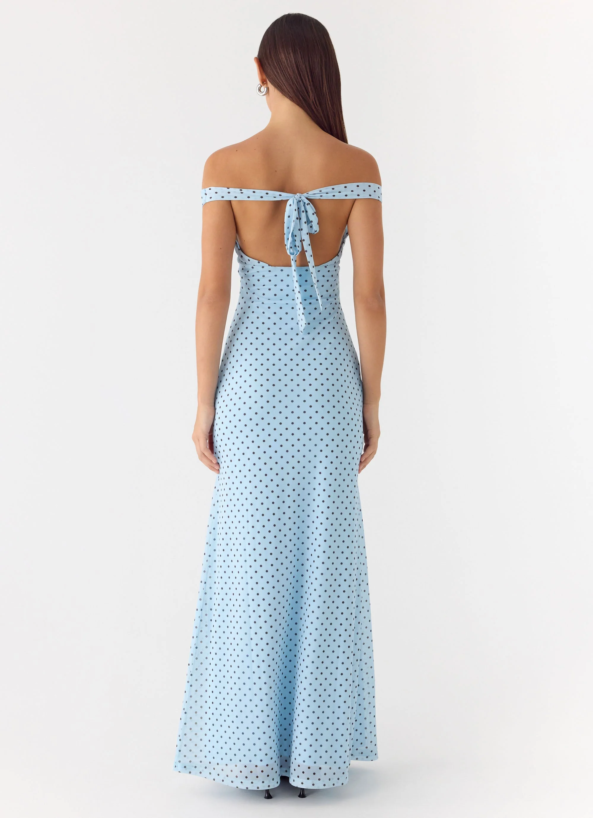 Like Me Now Maxi Dress - Blue Mocha Dot - Image 4