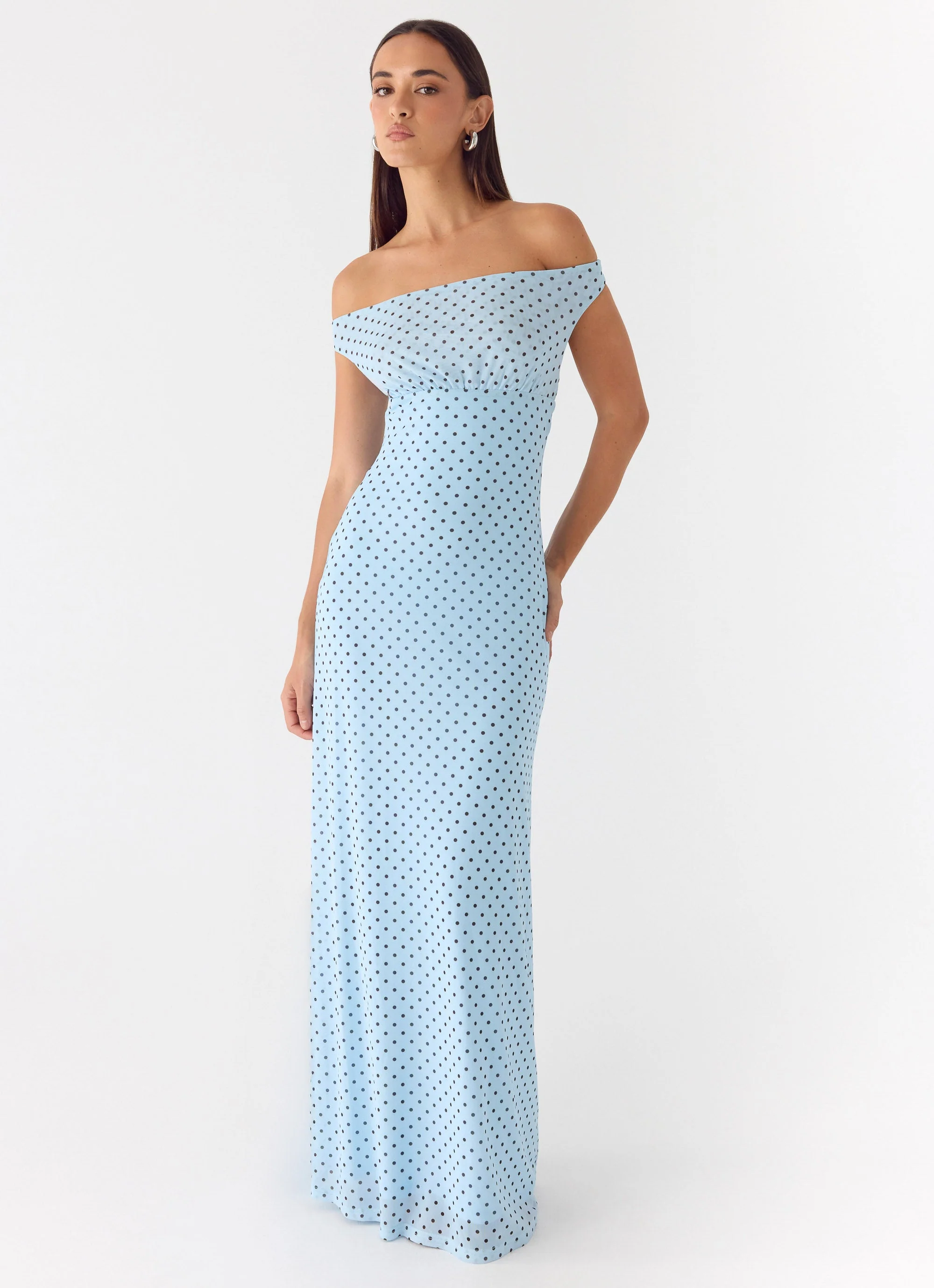 Like Me Now Maxi Dress - Blue Mocha Dot - Image 5