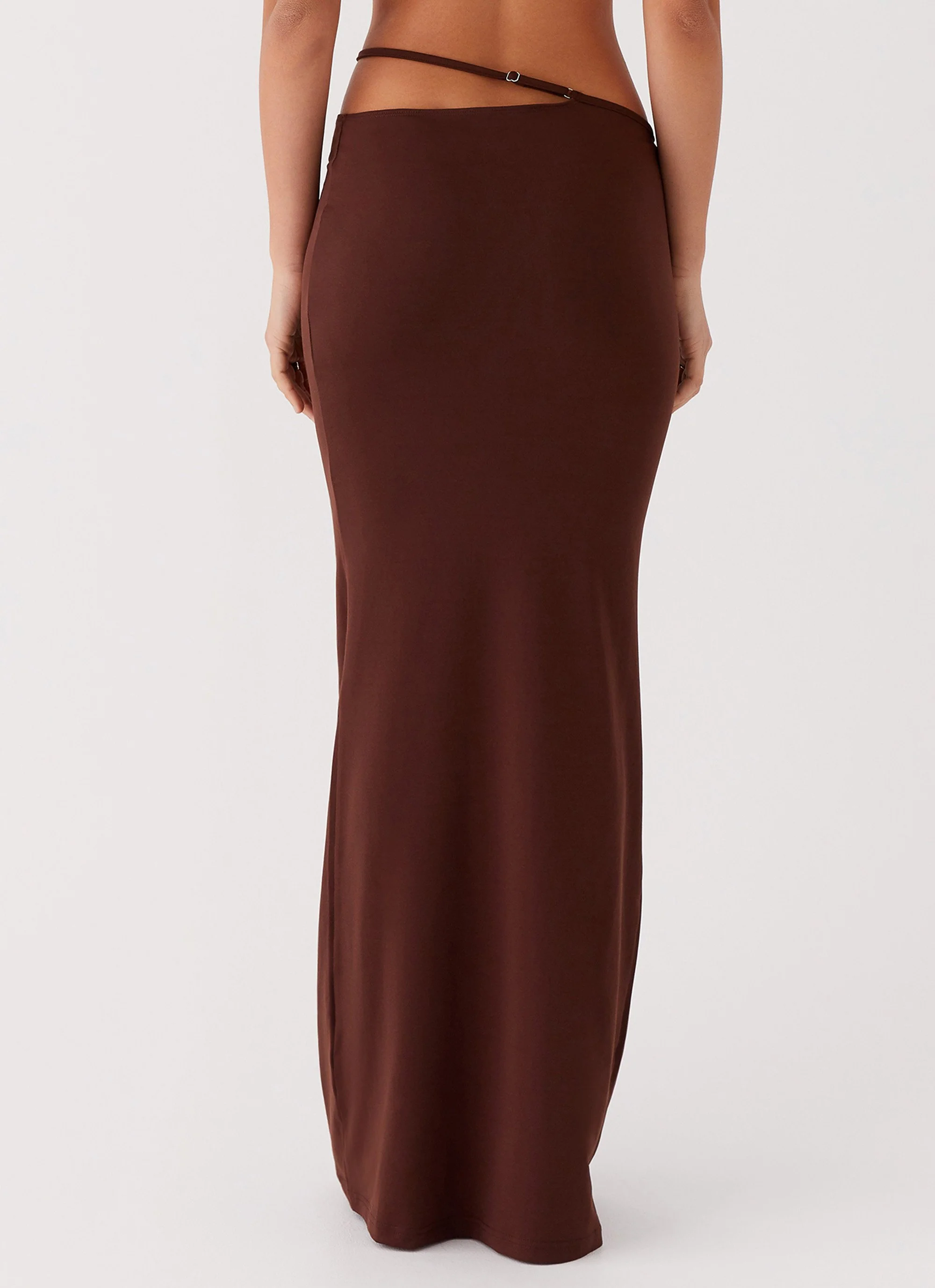 Like You Do Low Rise Maxi Skirt - Chocolate - Image 6