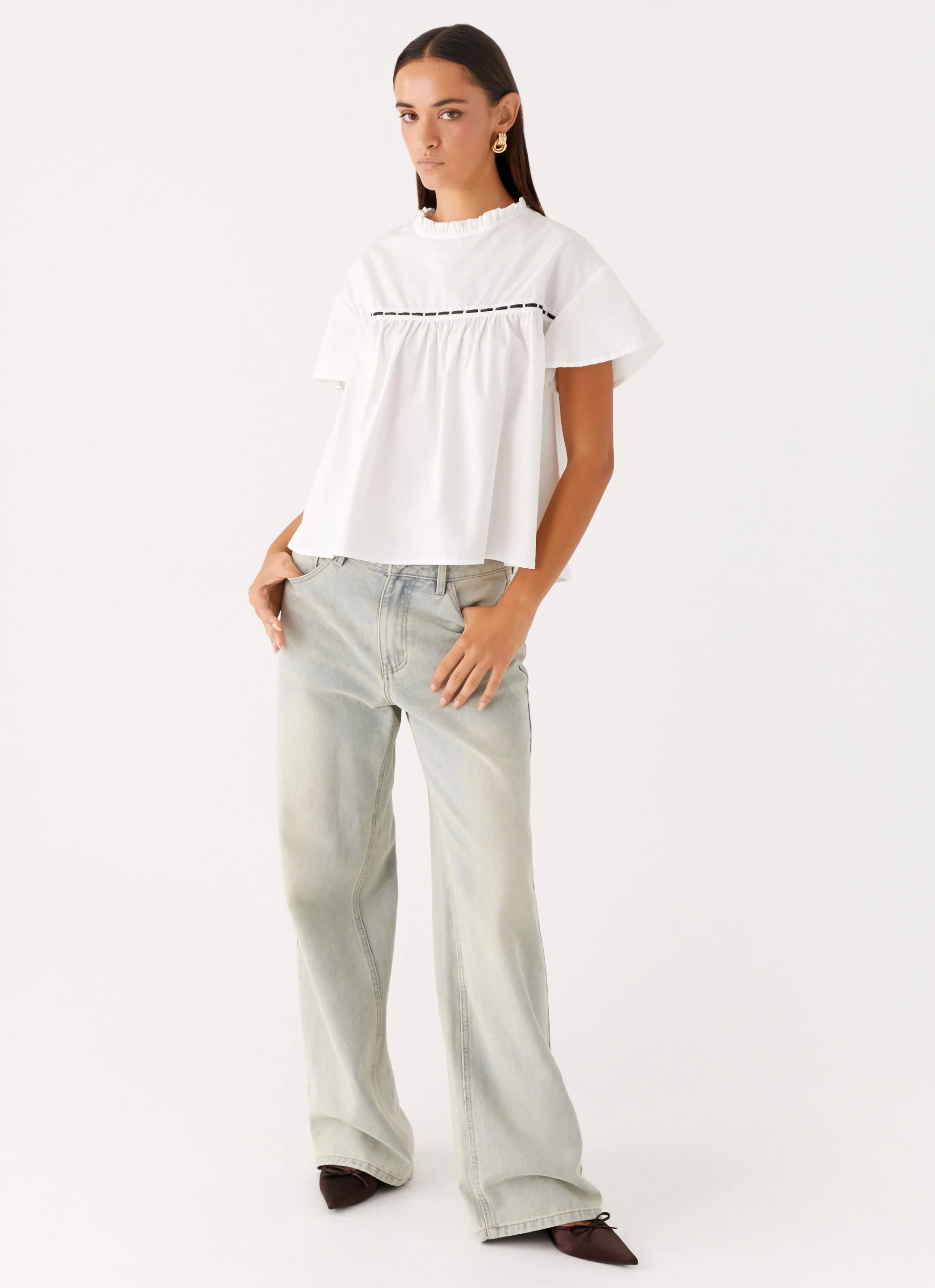 Lila Babydoll Top - White - Image 5