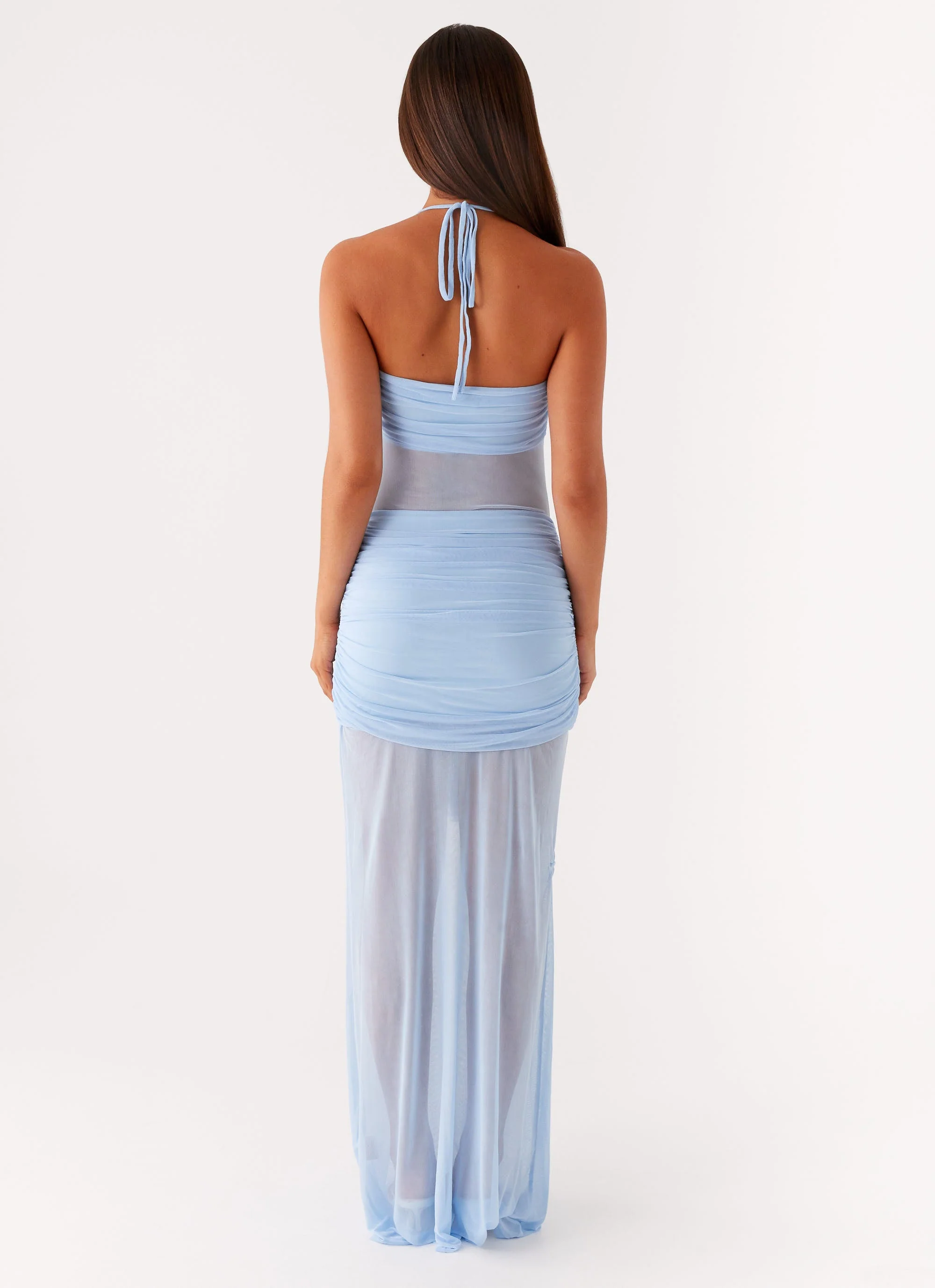 Lily Halter Maxi Dress - Blue - Image 4