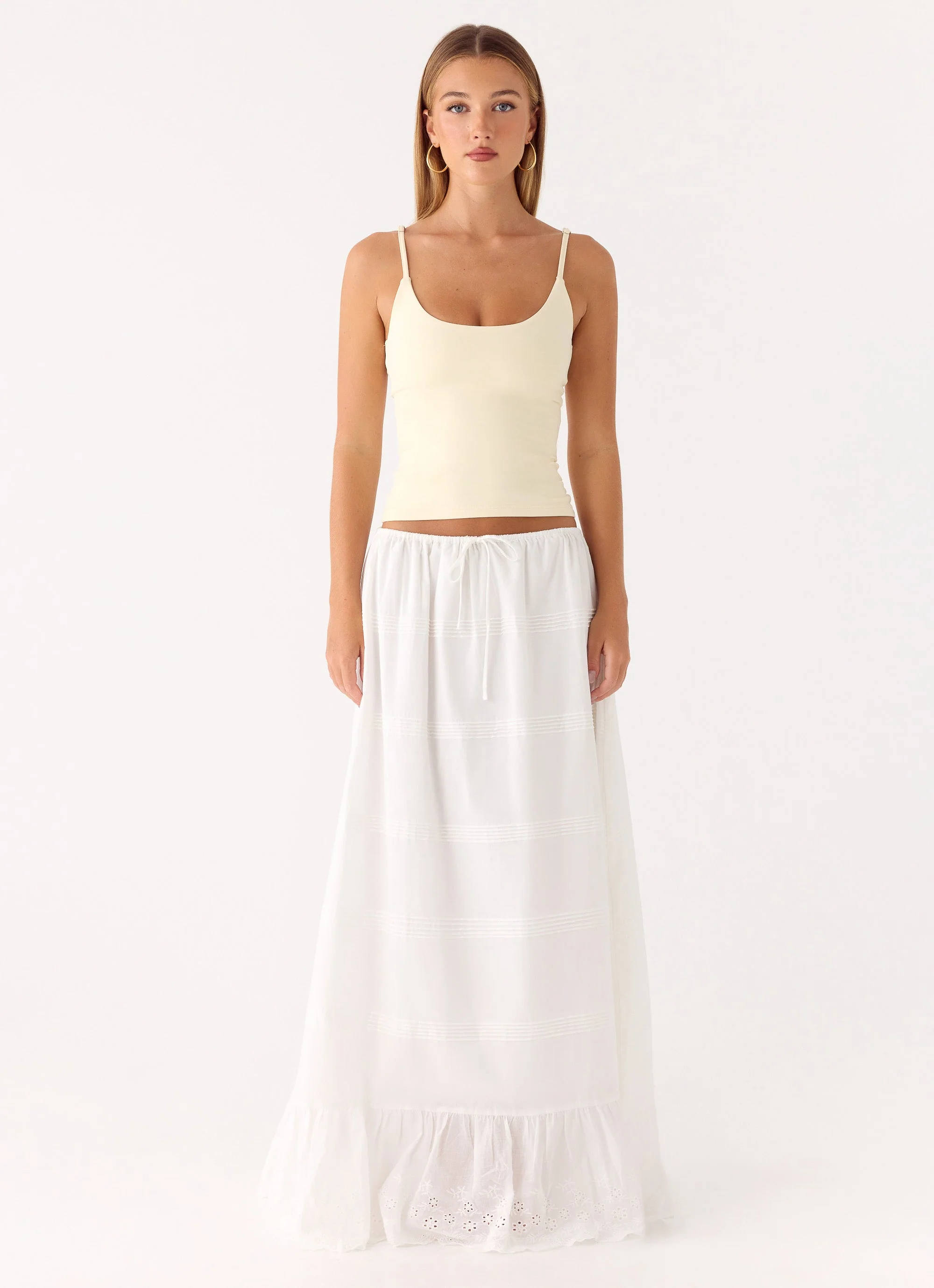Lior Cotton Maxi Skirt - White - Image 5
